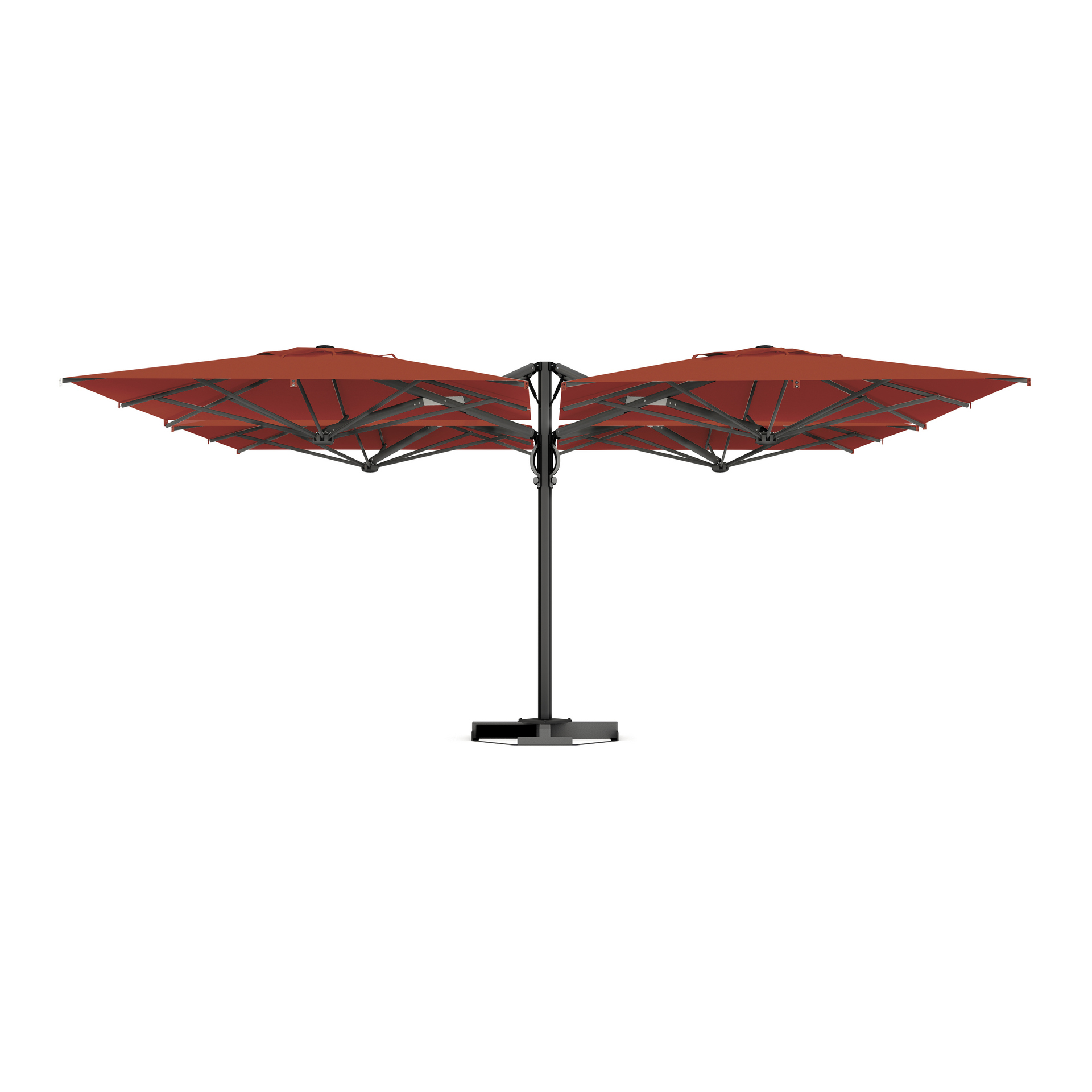 16'5"x16'5" Four-canopy retractable cantilever umbrella Quattro