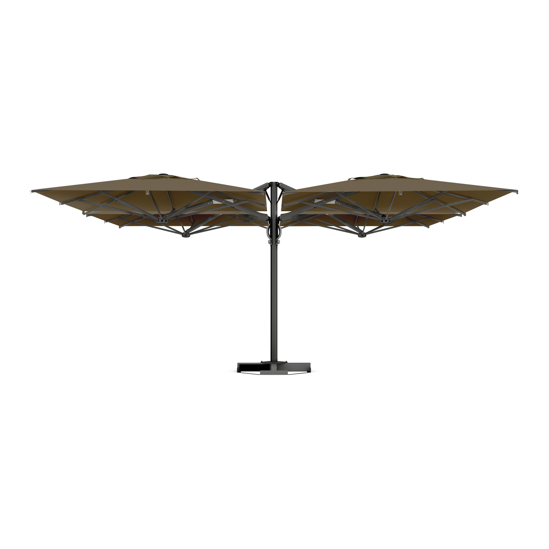 16'5"x16'5" Four-canopy retractable cantilever umbrella Quattro