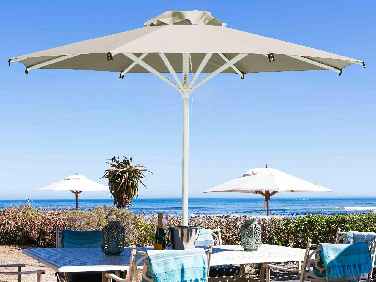 Ø11'6" Octagonal central pole umbrella Rimini