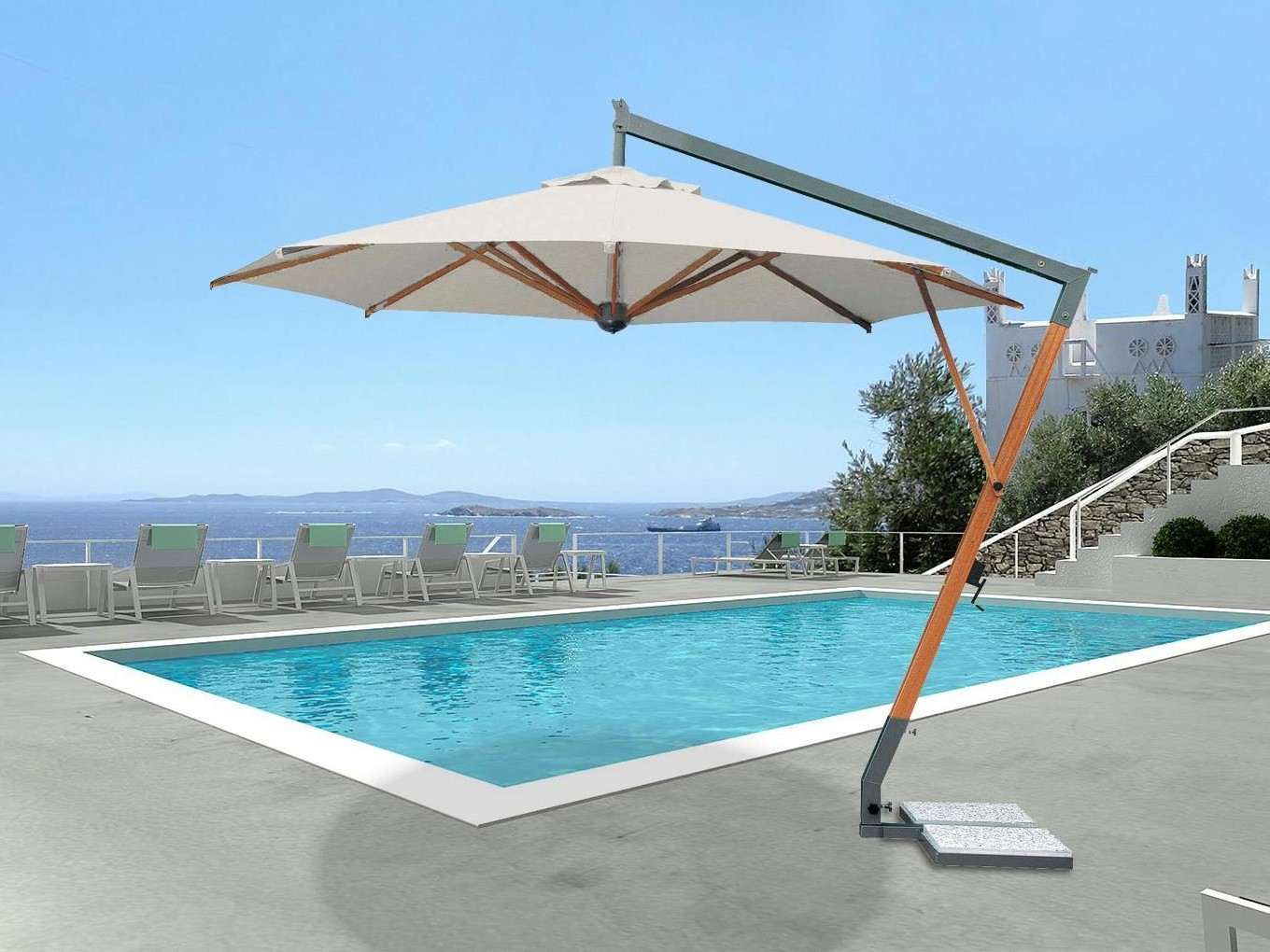 10'x10' Square Cantilever Umbrella Pompei