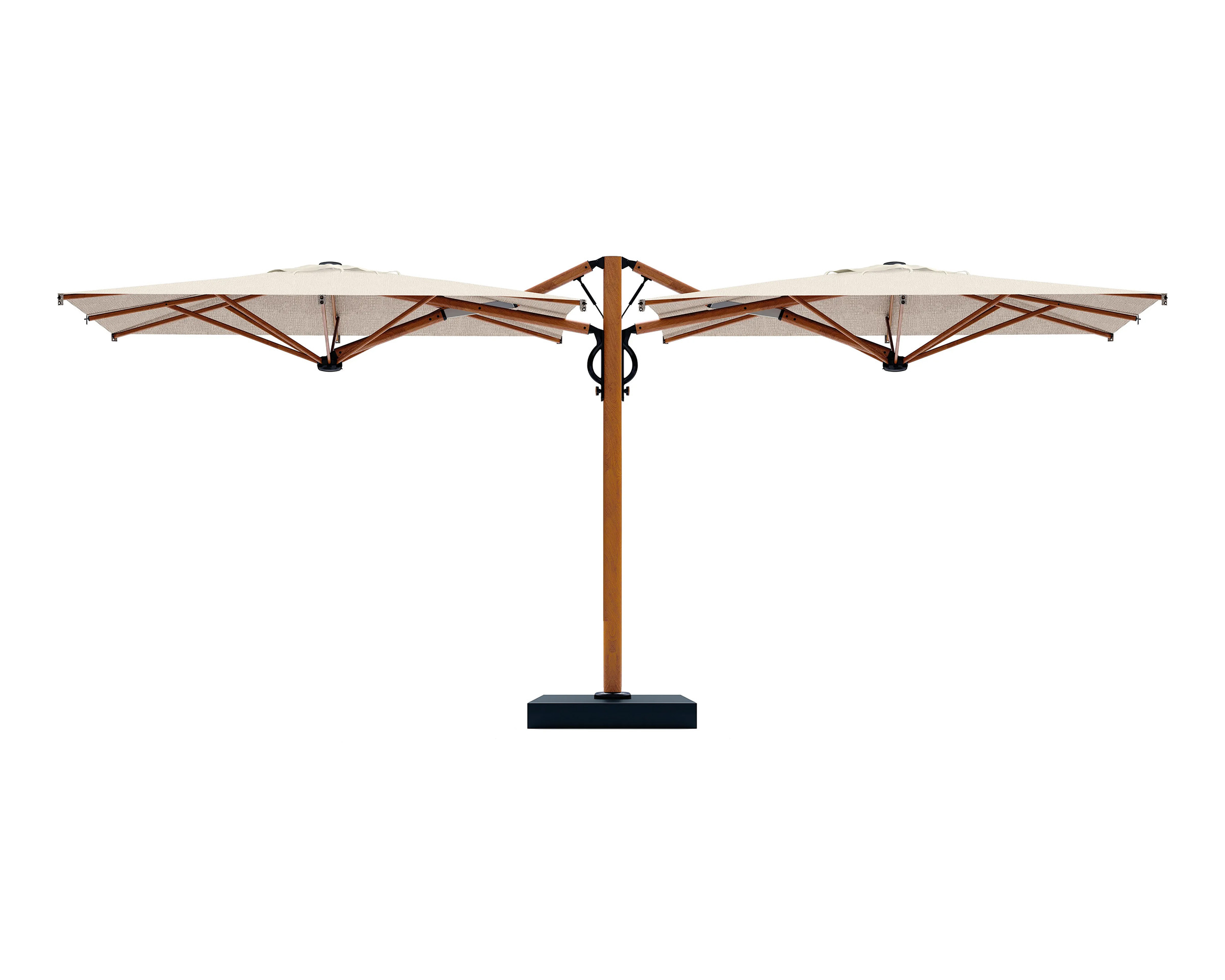 11'6"x23' Double-canopy retractable cantilever umbrella Dual T C3570