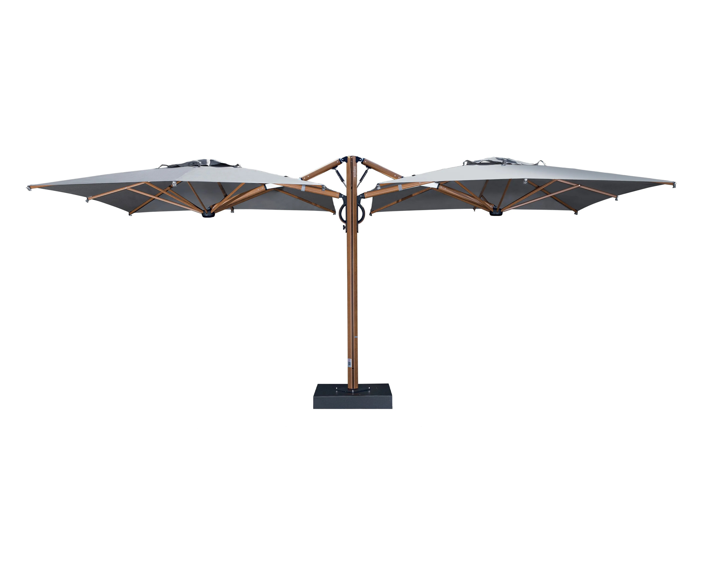 11'6"x23' Double-canopy retractable cantilever umbrella Dual T C3570