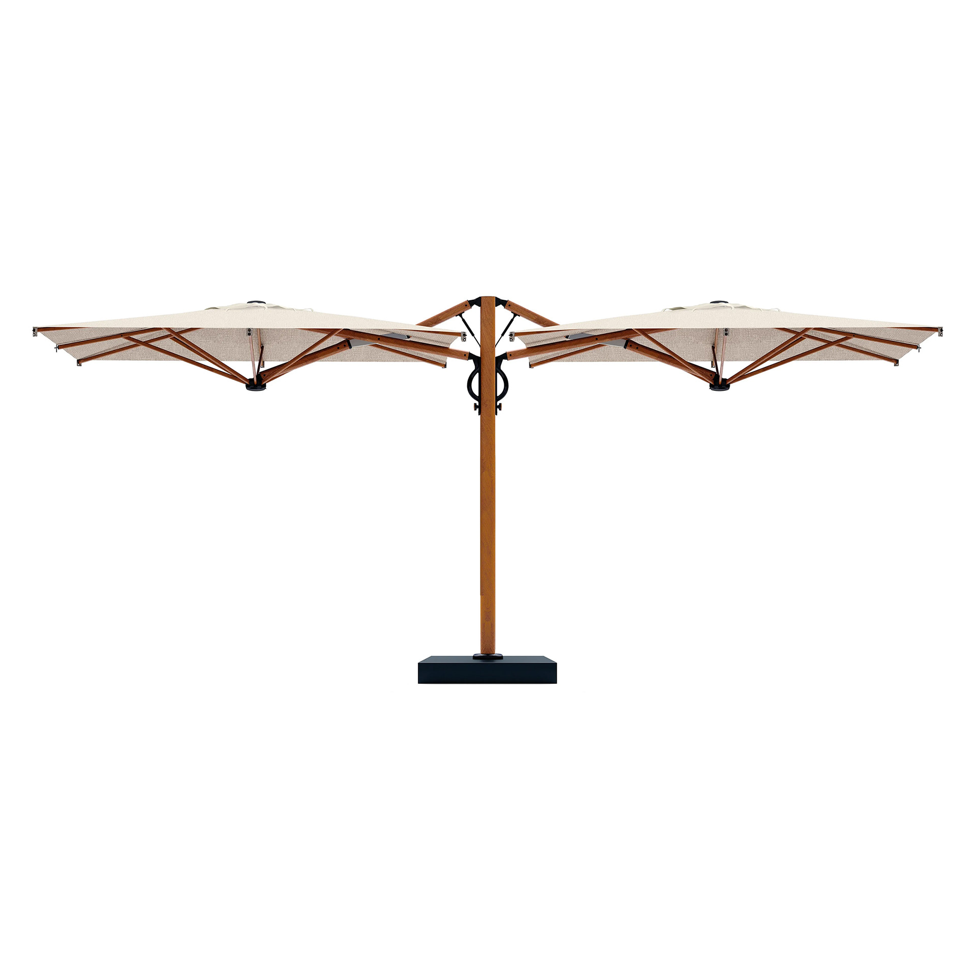 10'x19'8" Double-canopy patio umbrella