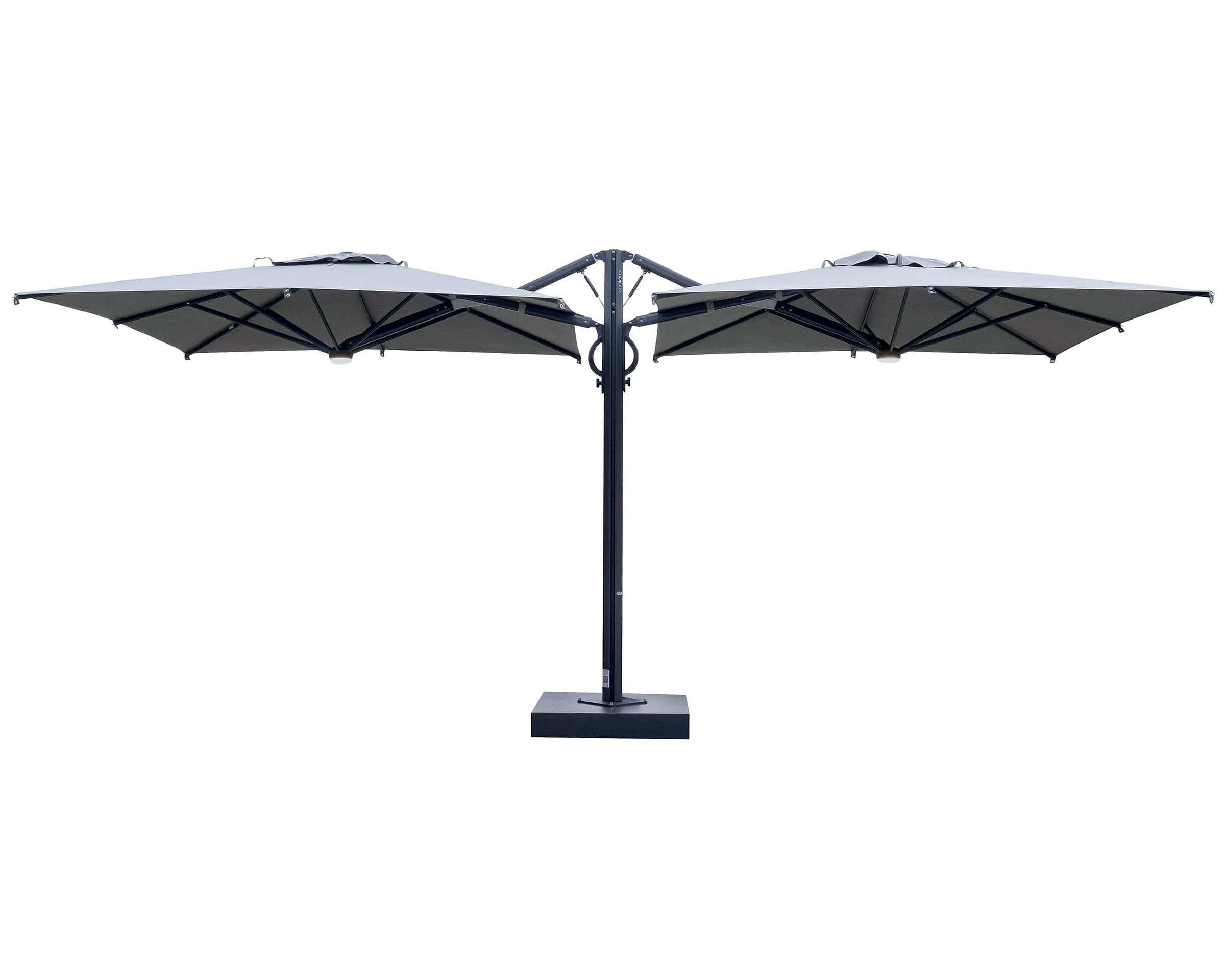 11'6"x23' Double-canopy retractable cantilever umbrella Dual T C3570