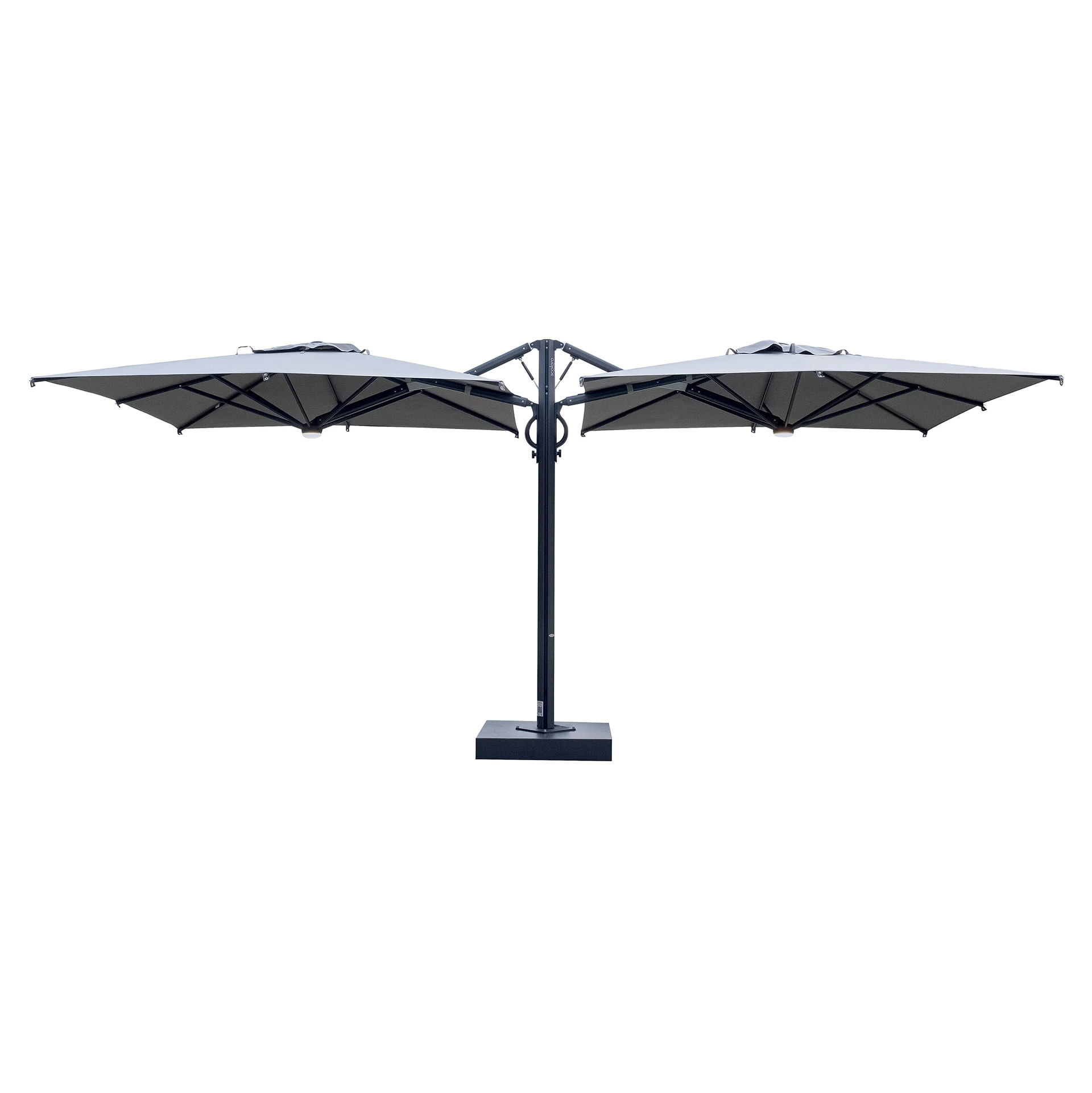 11'6"x23' Double-canopy retractable cantilever umbrella Dual T C3570