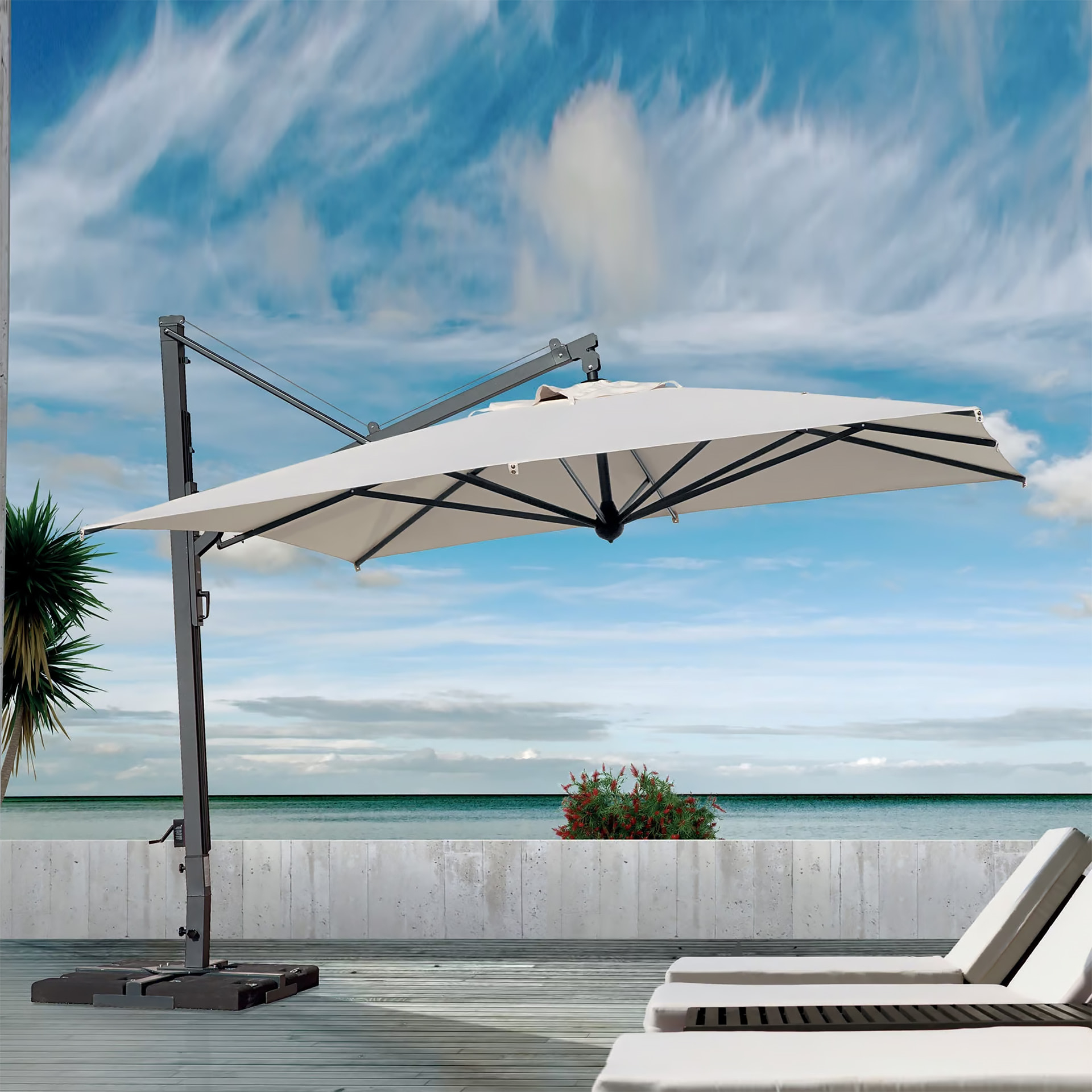 10 Ft Cantilever umbrella with retractable system Galileo C3030