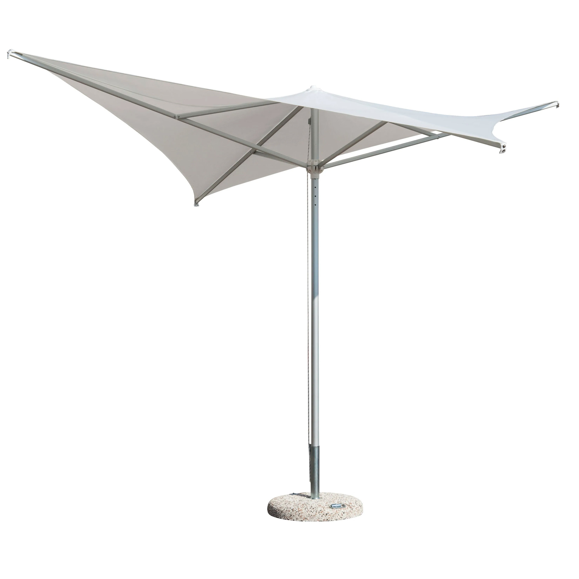 Aluminium central pole patio umbrella Vela Titanium 7'x7'