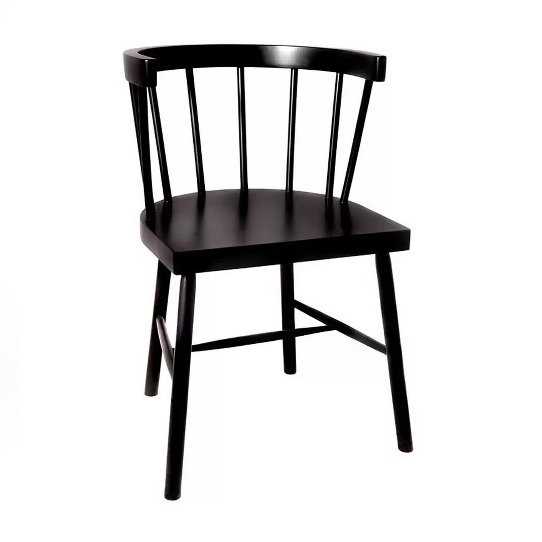 Vertical slat back wooden chair