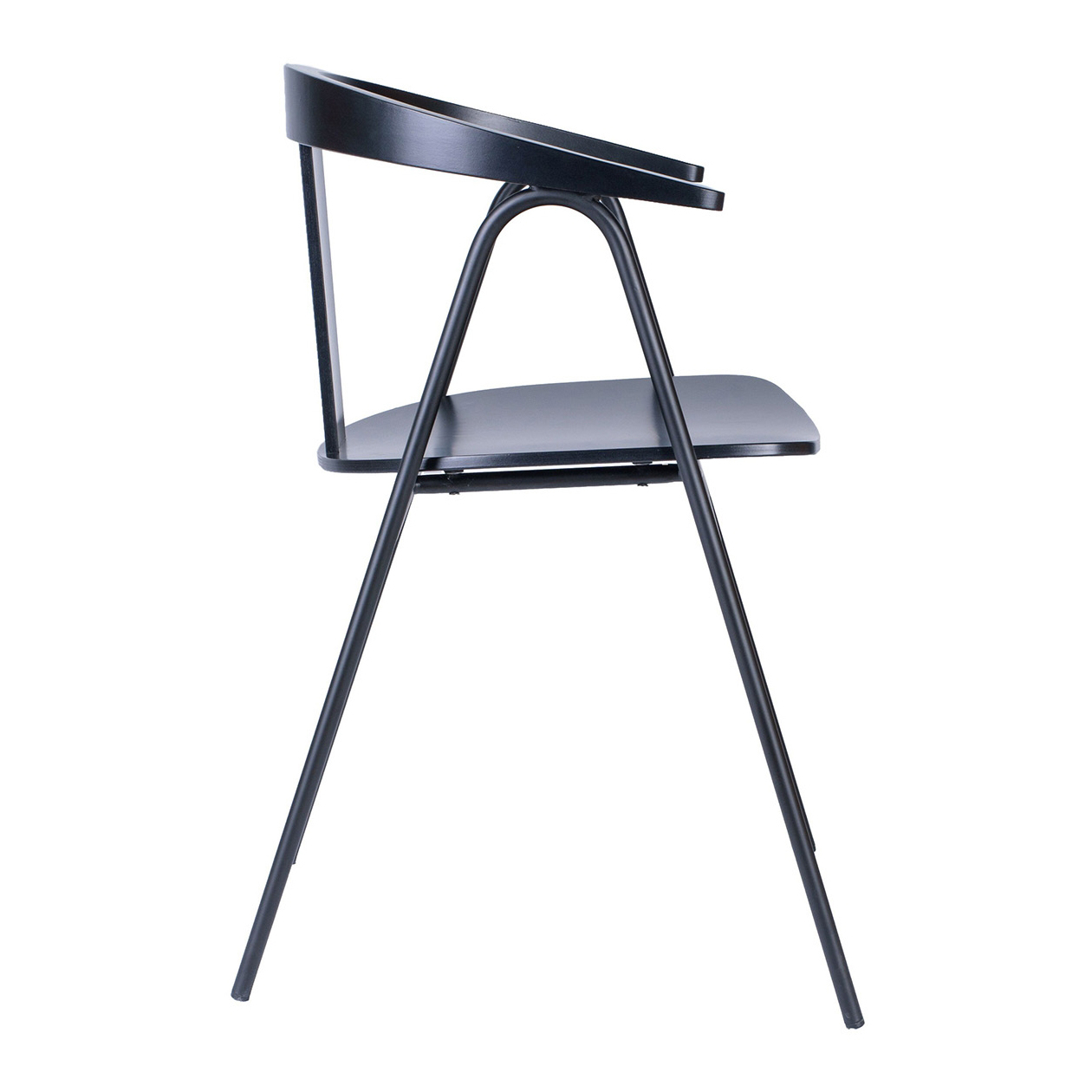 Metal chair with wooden shell B-UVE