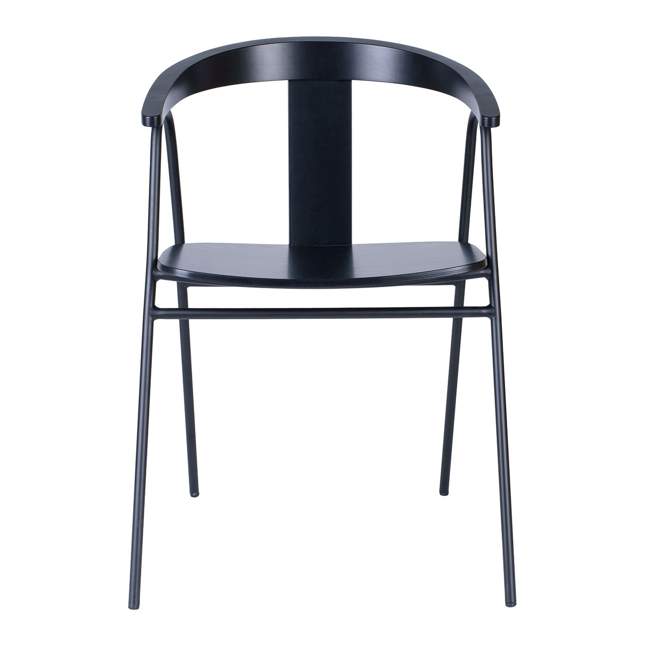 Metal chair with wooden shell B-UVE