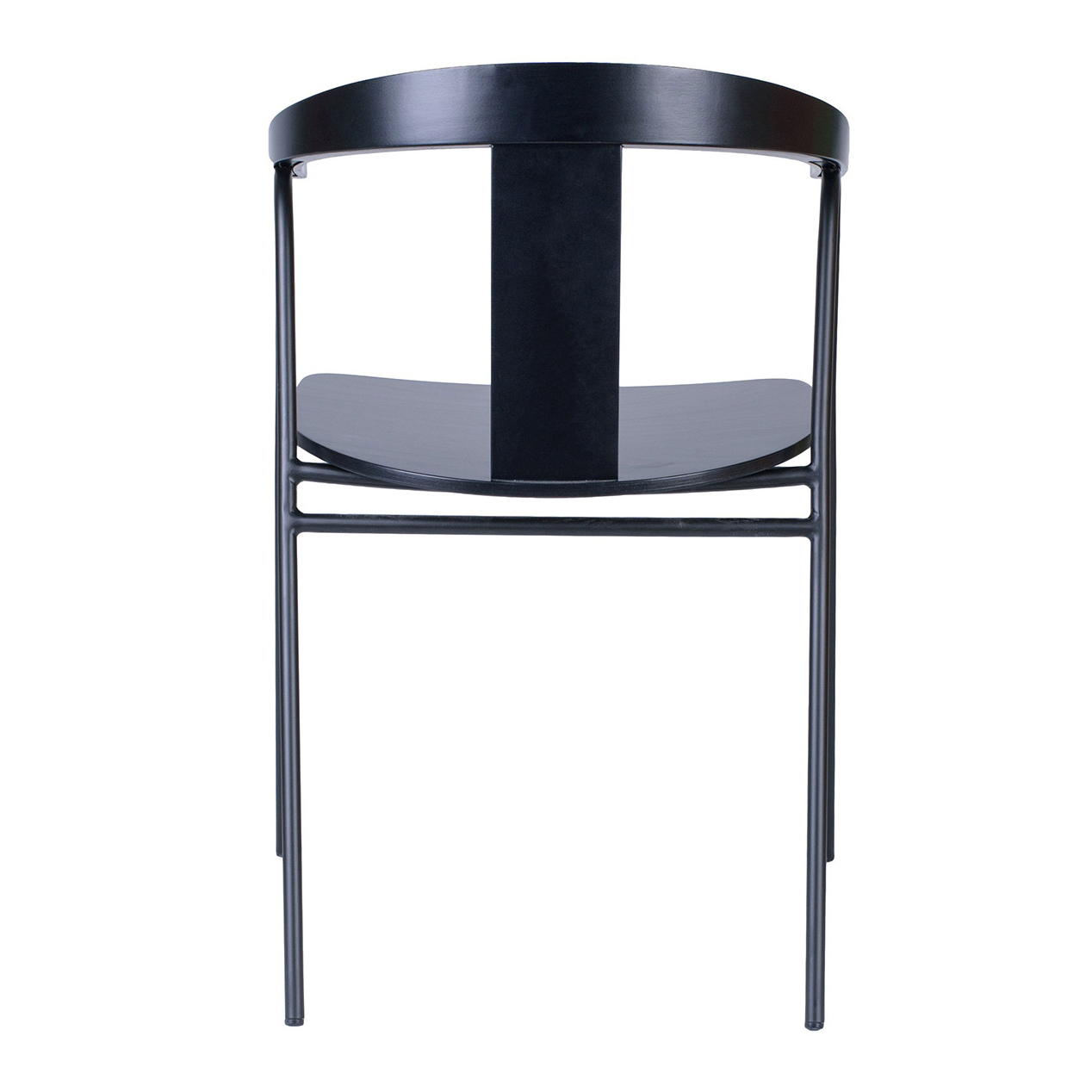 Metal chair with wooden shell B-UVE