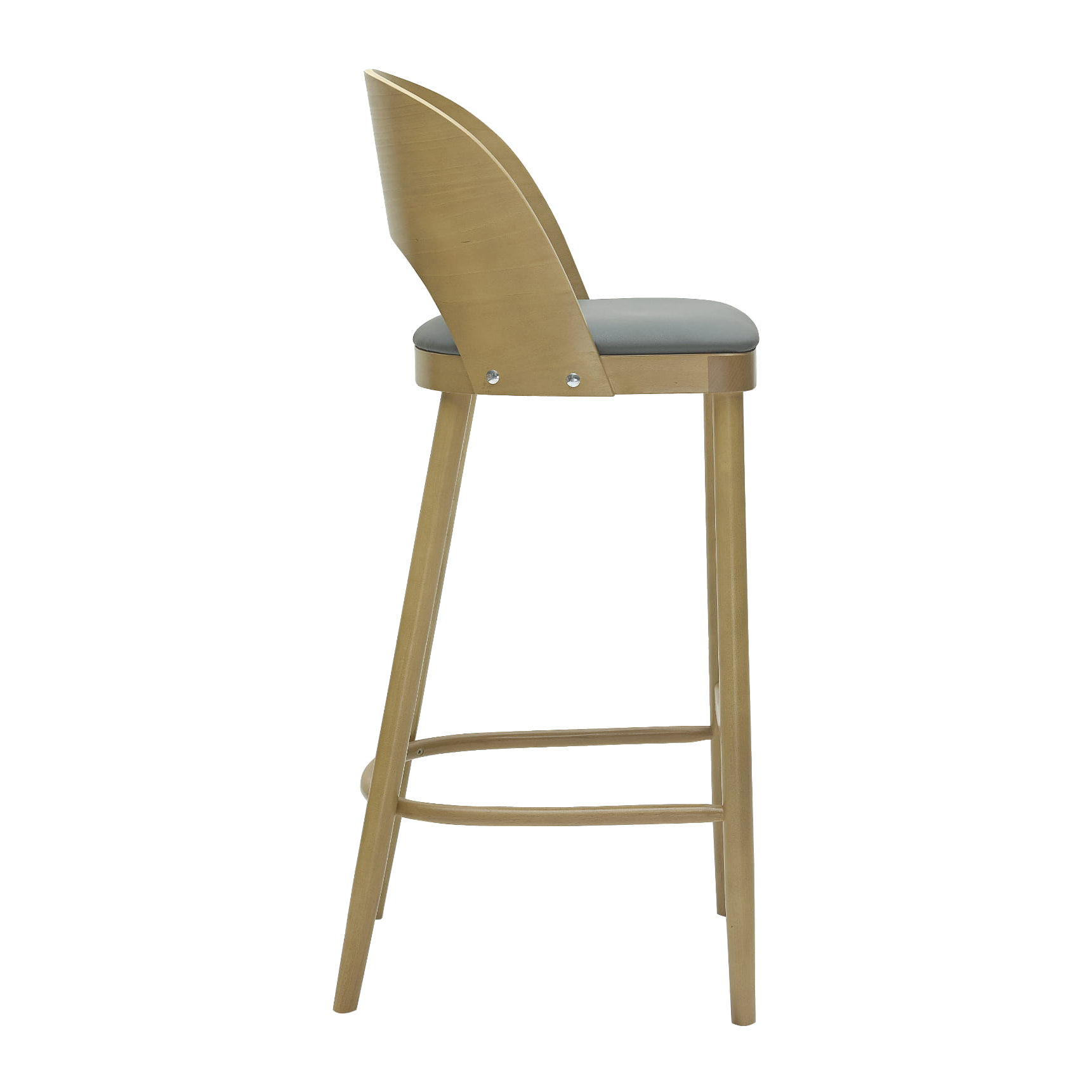 Wooden bar stool with upholstered seat H-3041