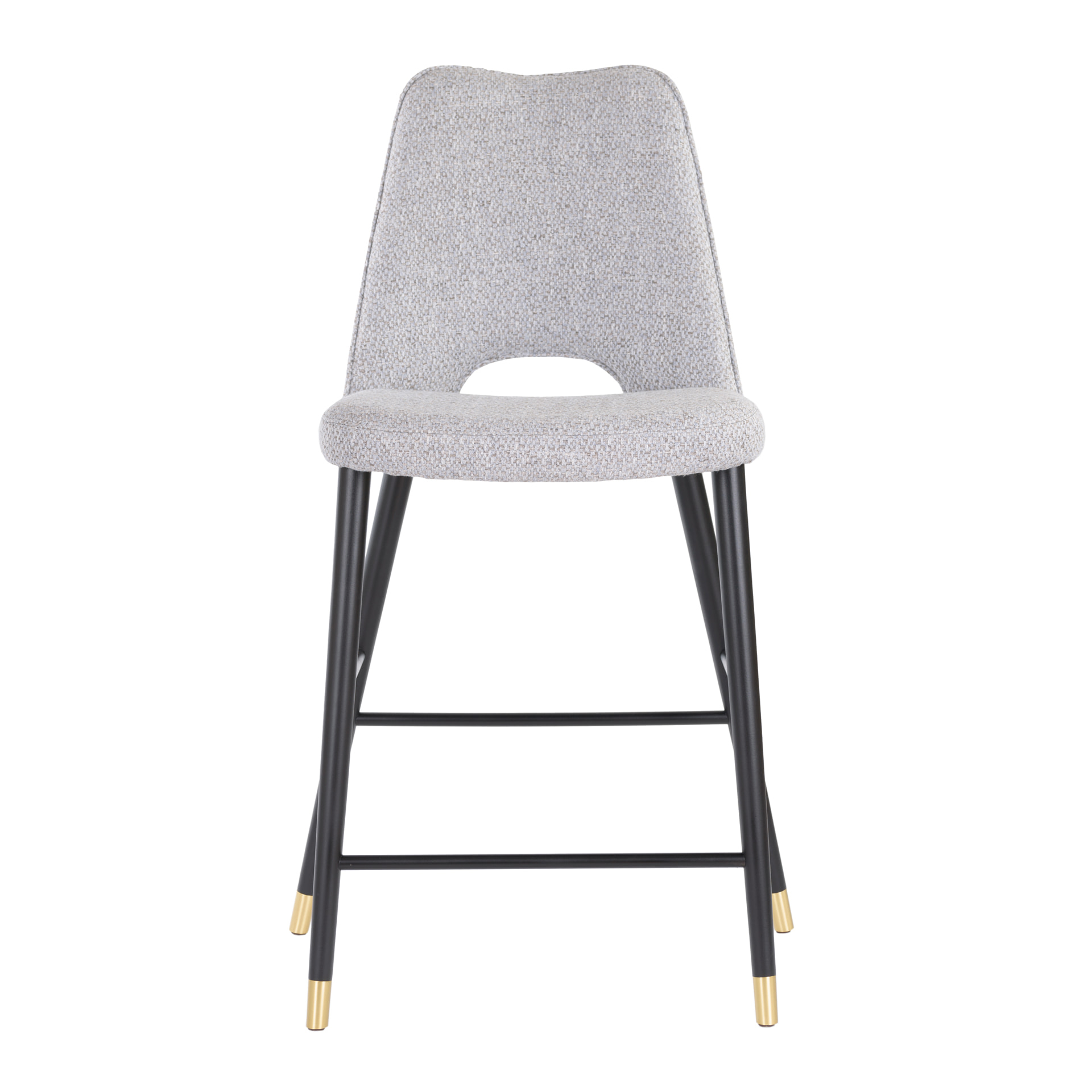 Upholstered wooden bar stool with brass metal sleeve legs H-Kaus B3