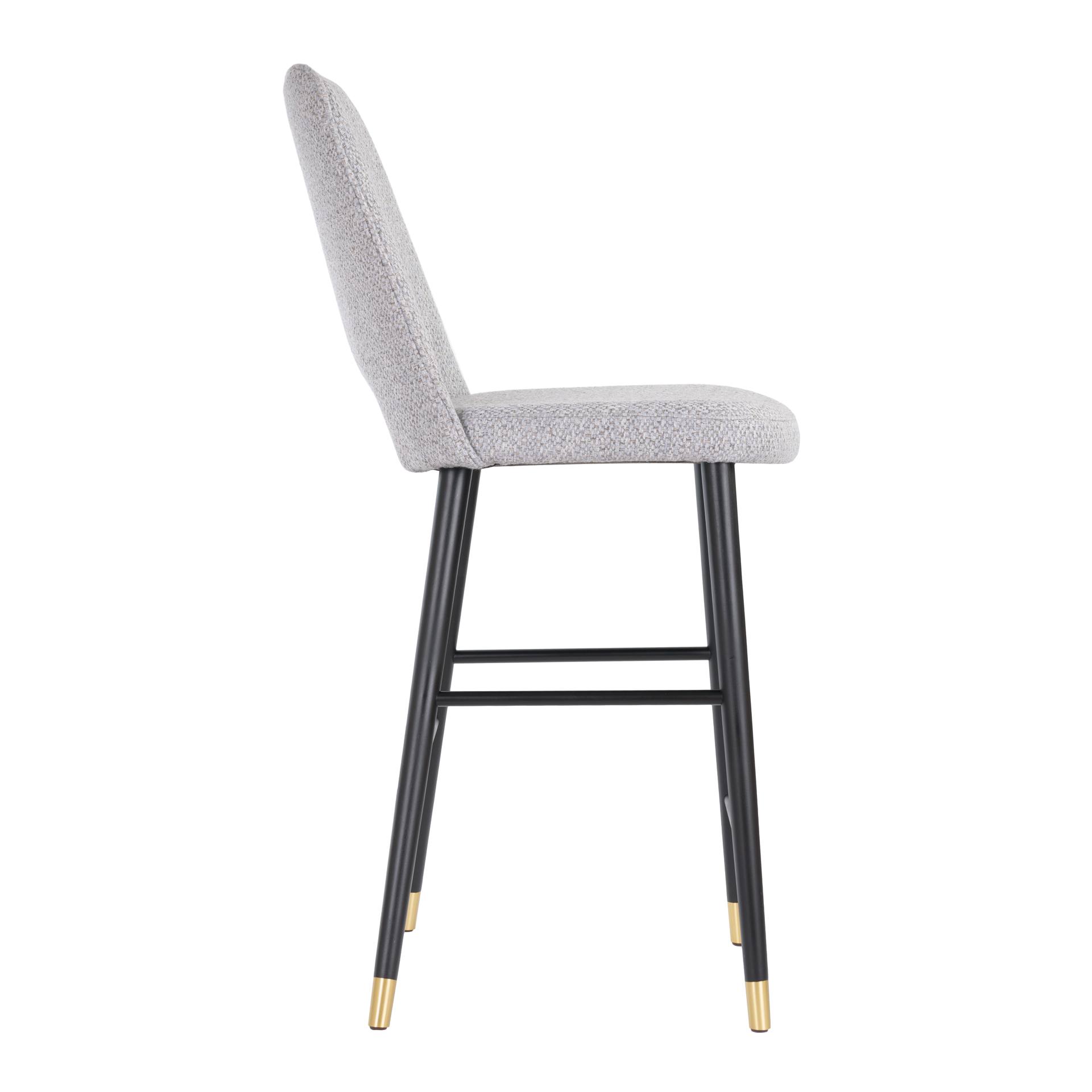 Upholstered wooden bar stool with brass metal sleeve legs H-Kaus B3