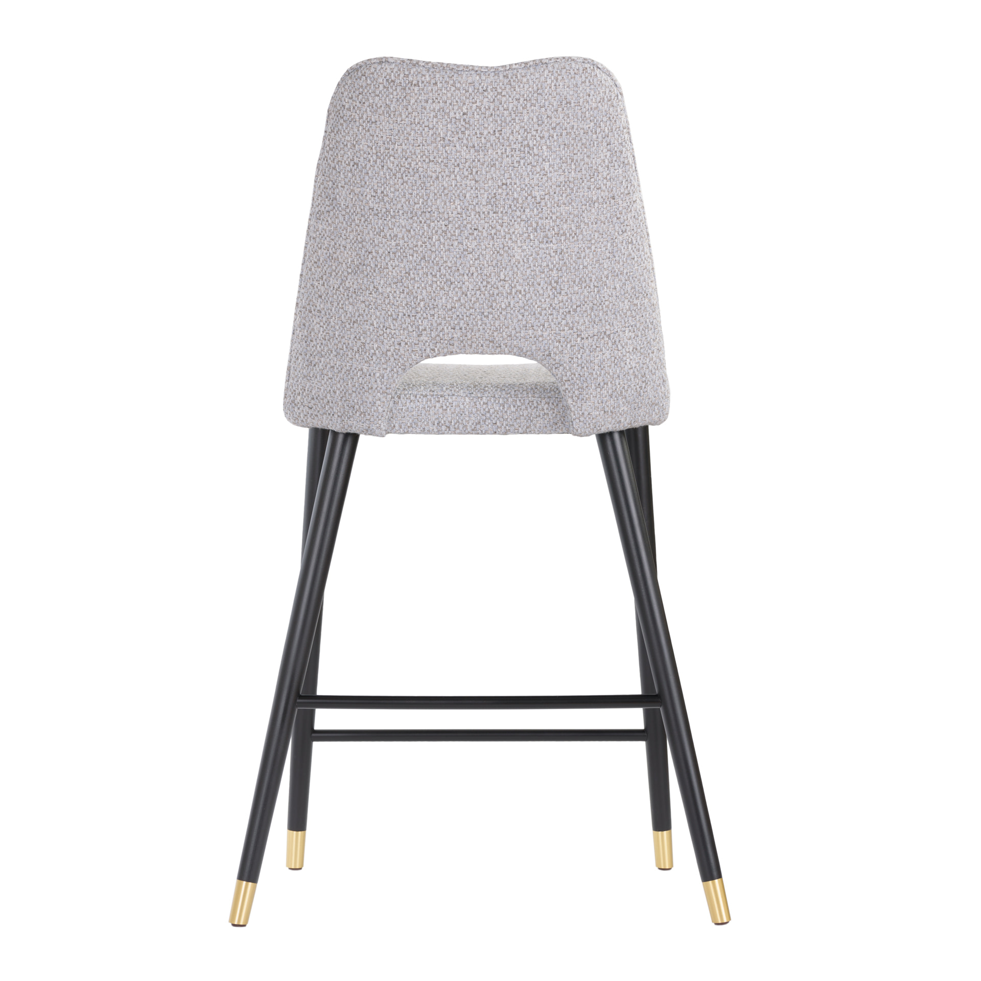 Upholstered wooden bar stool with brass metal sleeve legs H-Kaus B3