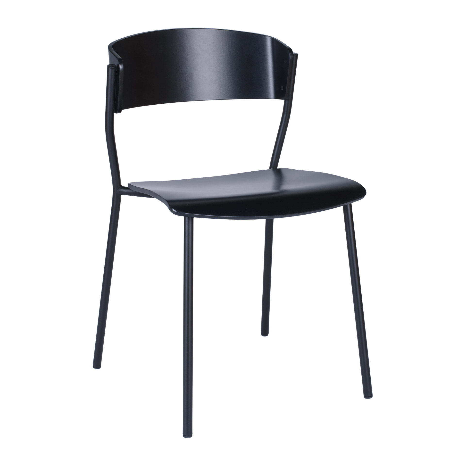 Metal chair with wooden shell