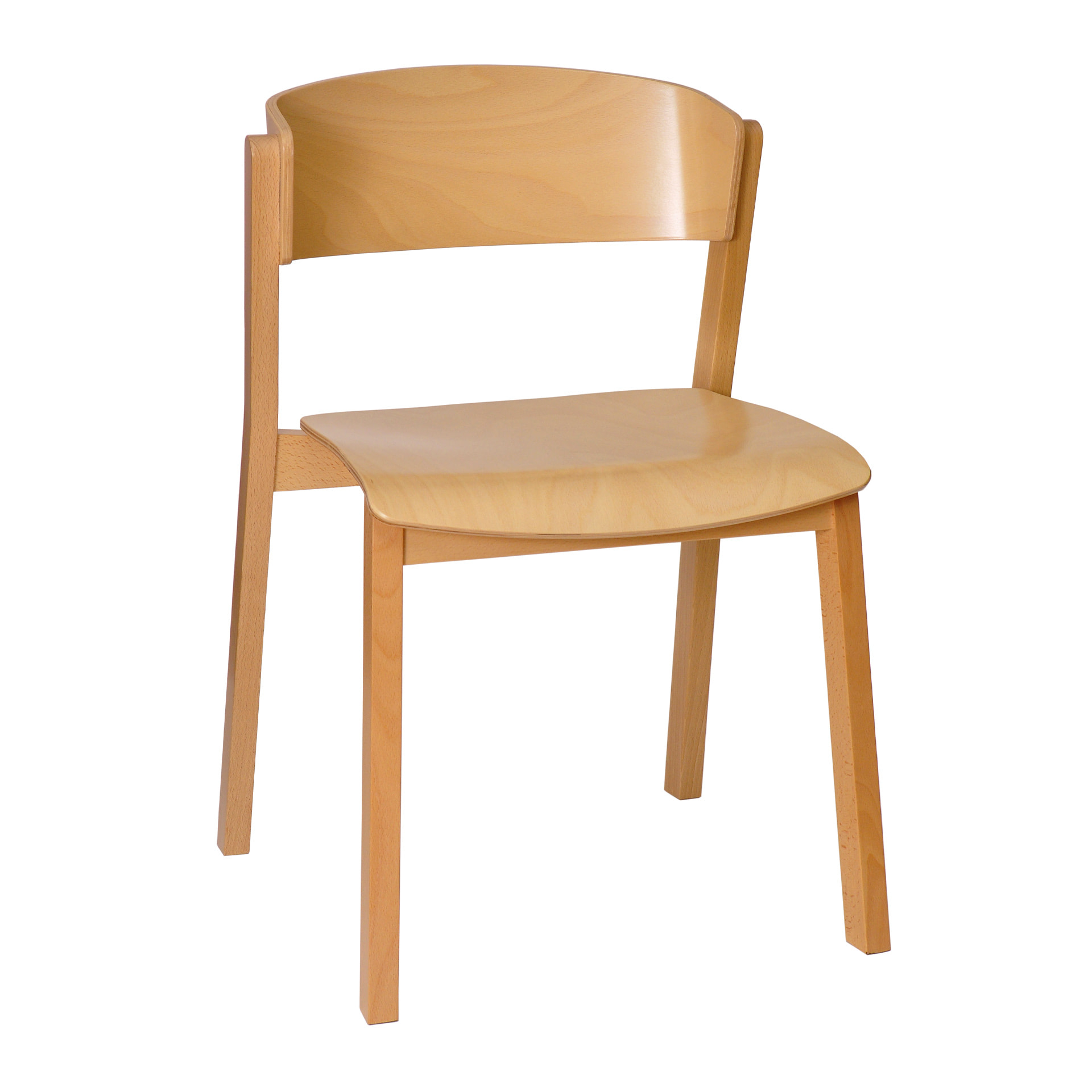 Wooden chair with solid or padded seat