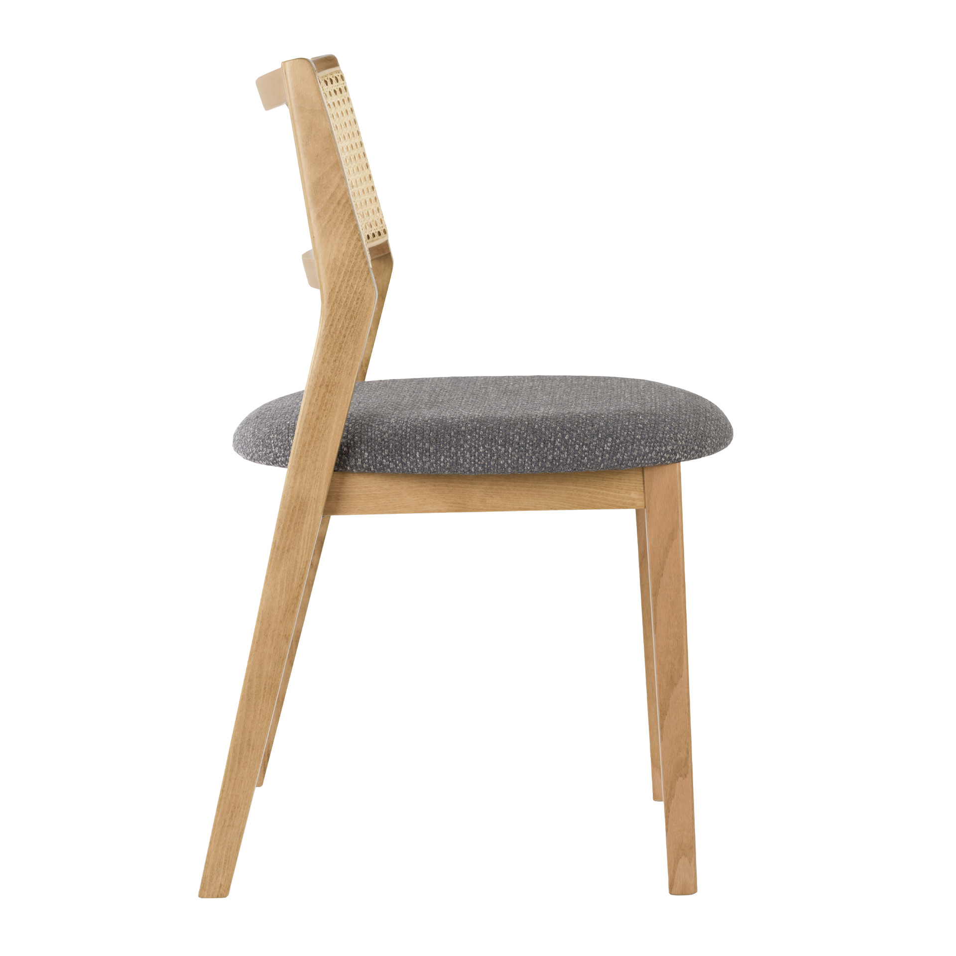 Beech cane back chair with upholstered seat A-Malla