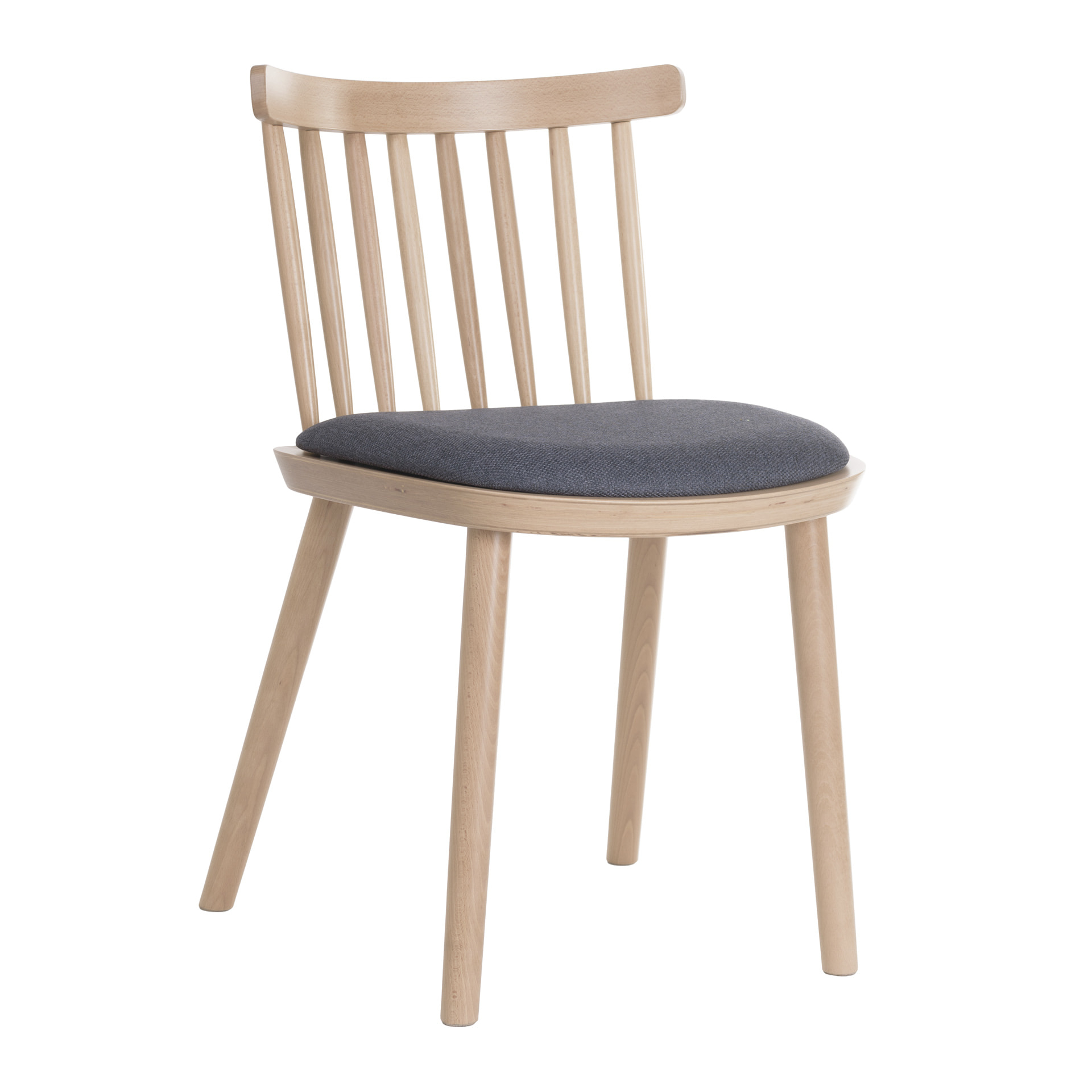 Silla con respaldo de lamas verticales