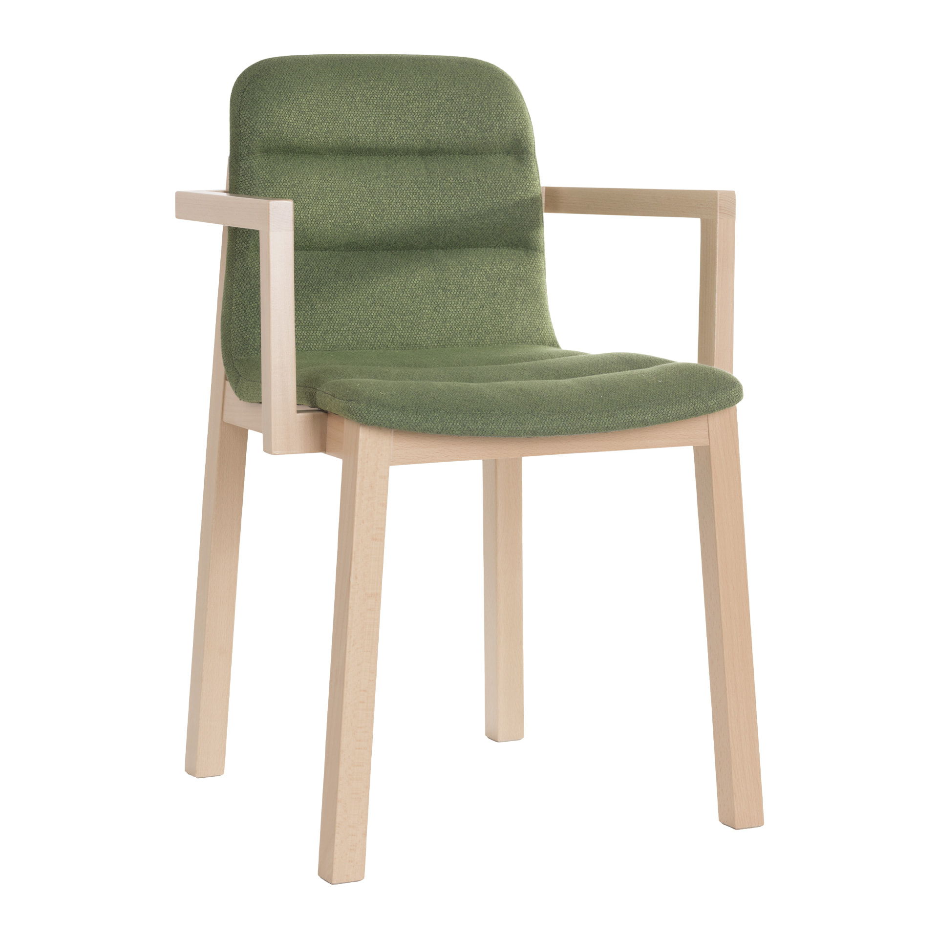 Wooden upholstered armchair