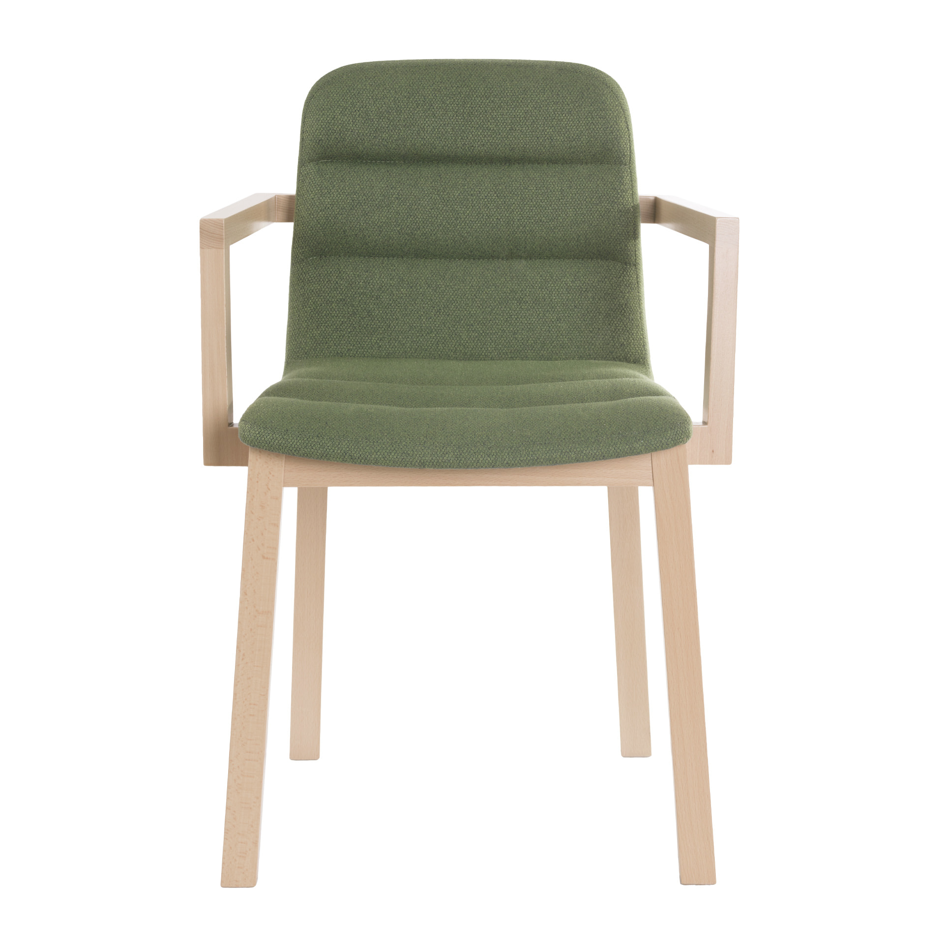 Wooden upholstered chair with armrests B-Bell