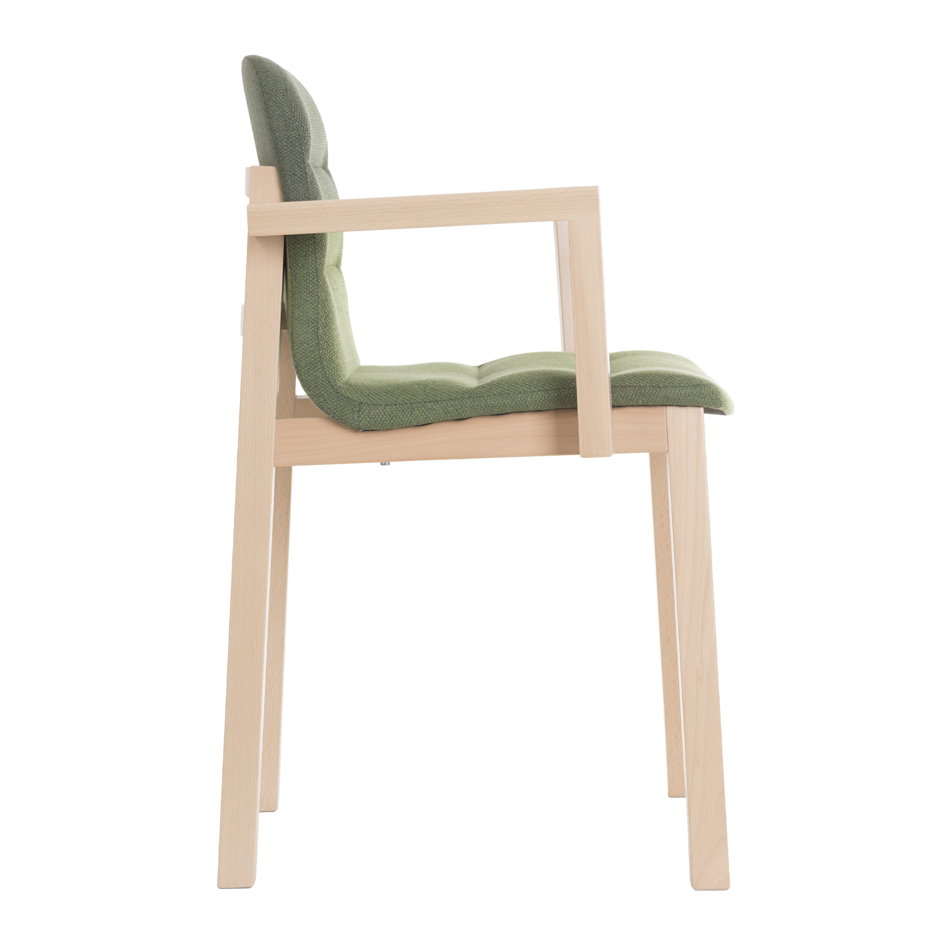 Wooden upholstered chair with armrests B-Bell
