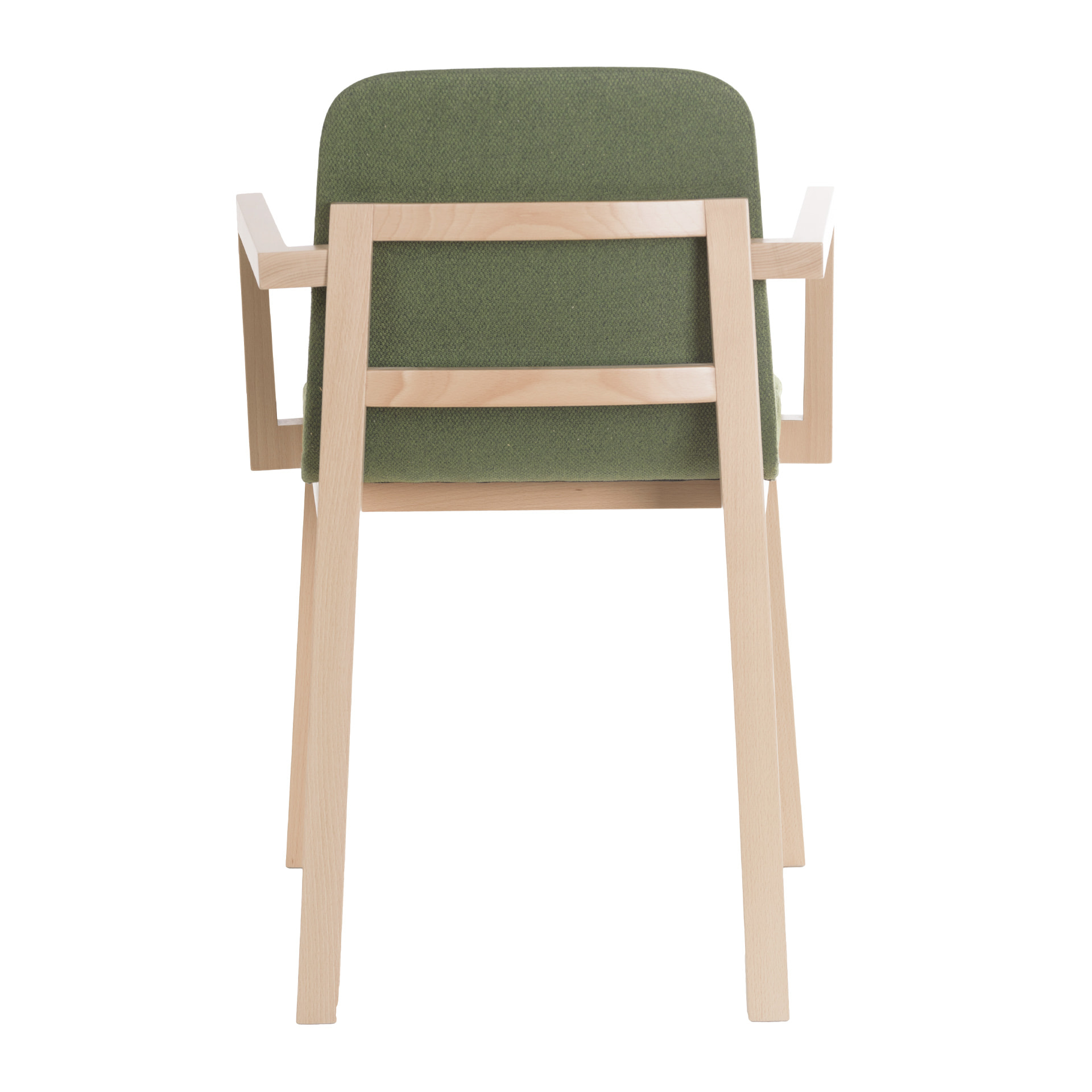 Wooden upholstered chair with armrests B-Bell