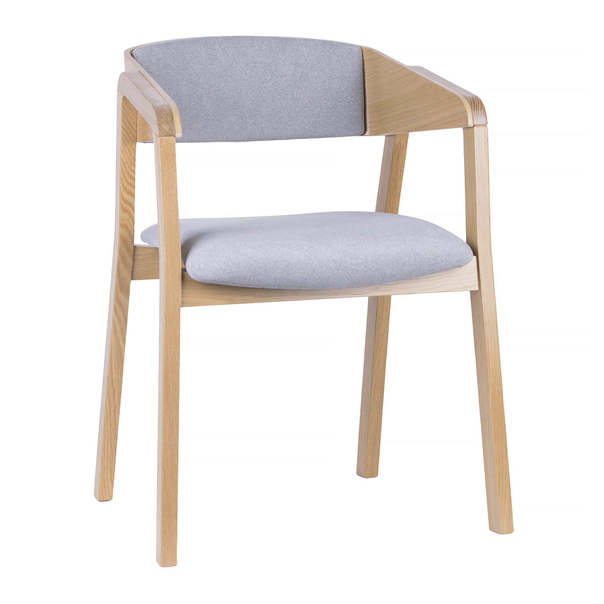 Wooden upholstered armchair