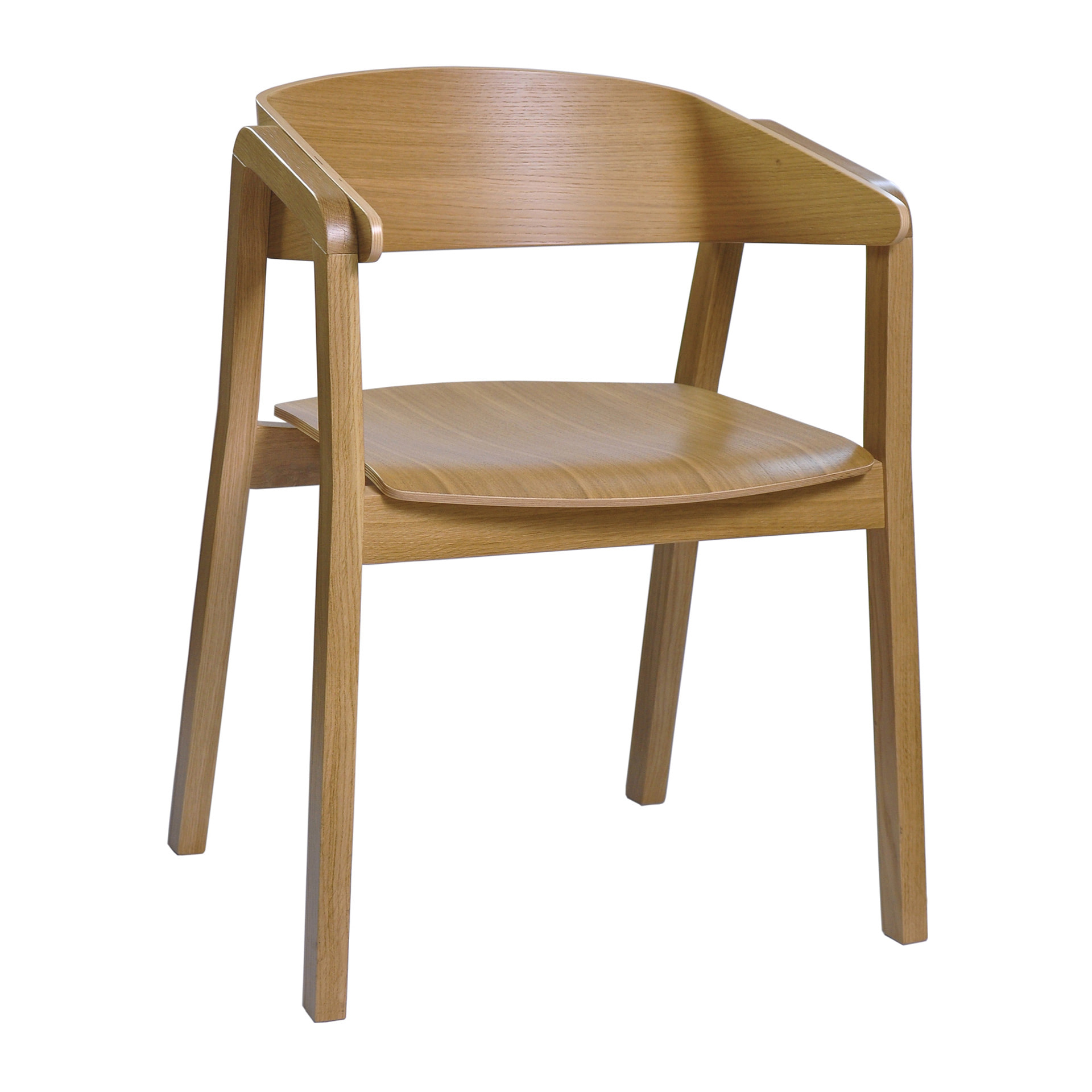 Wooden armchair with solid or padded seat