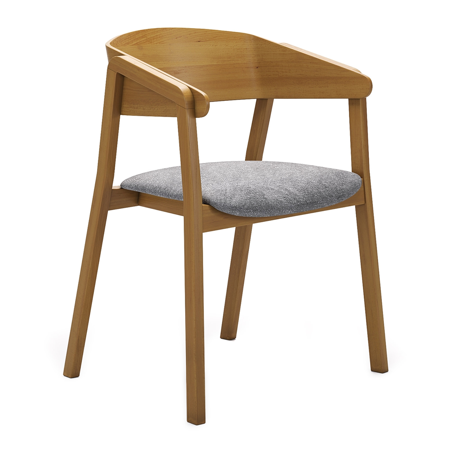 Wooden armchair with solid or padded seat