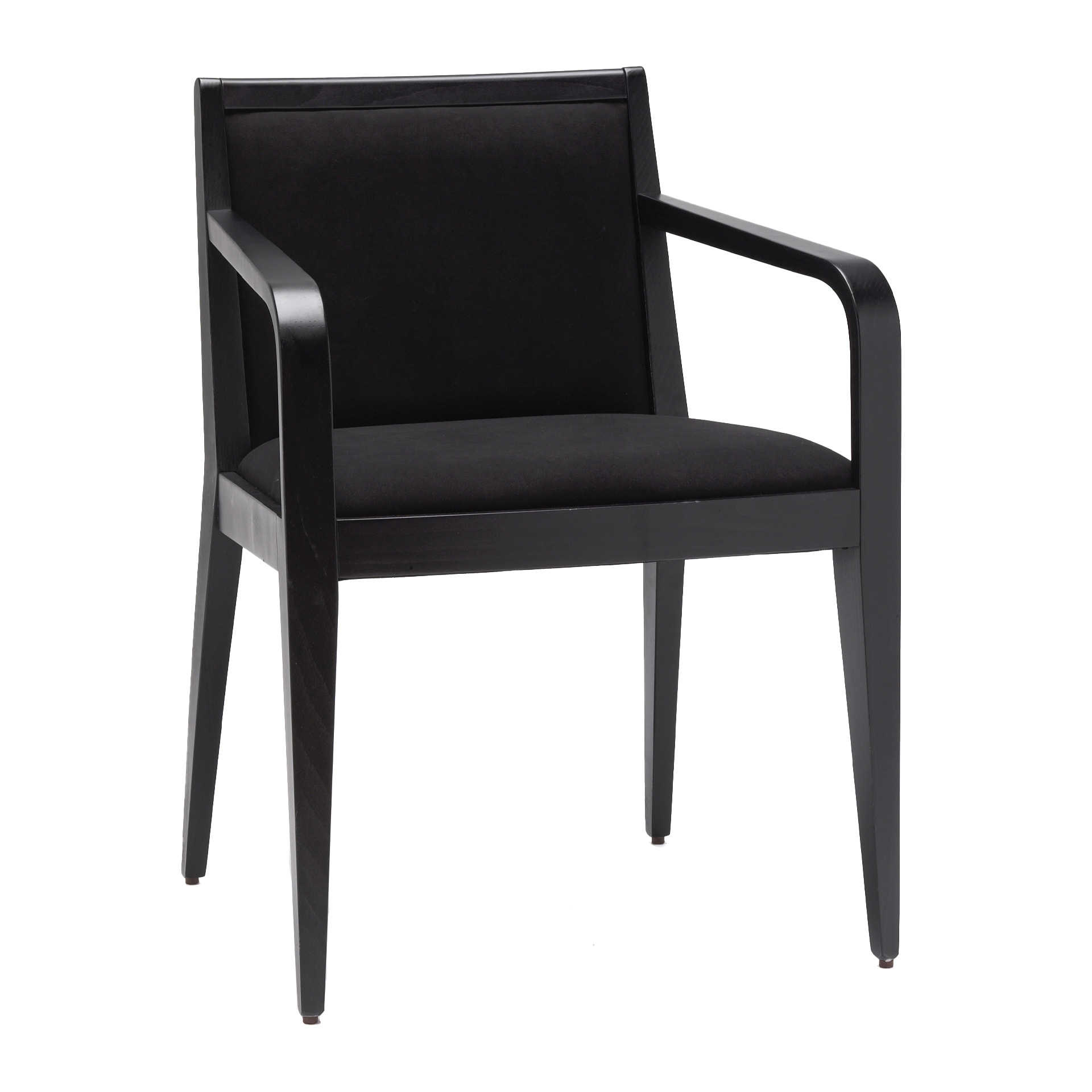 Upholstered wooden armchair