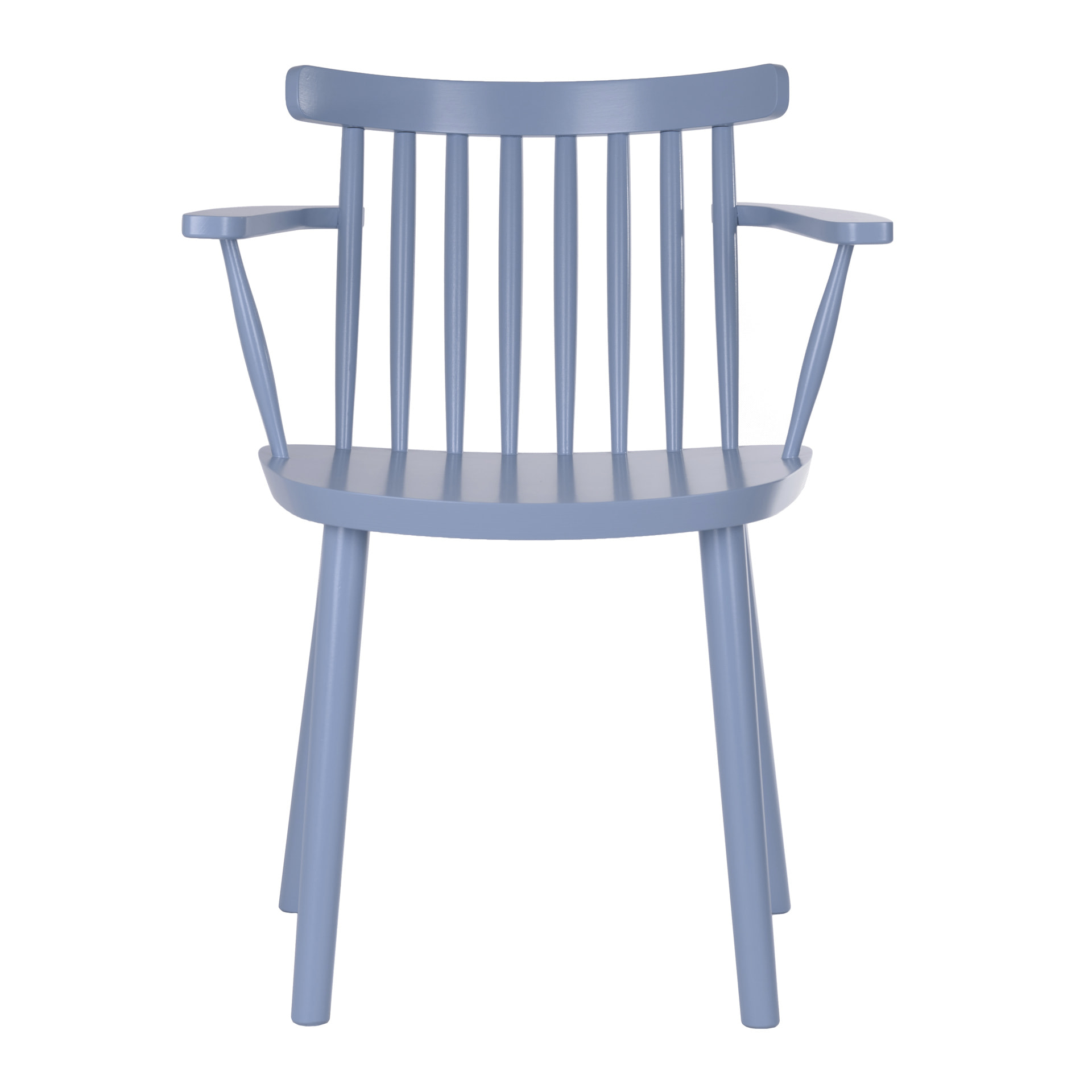 Wooden vertical slat back chair with armrests B-Pala