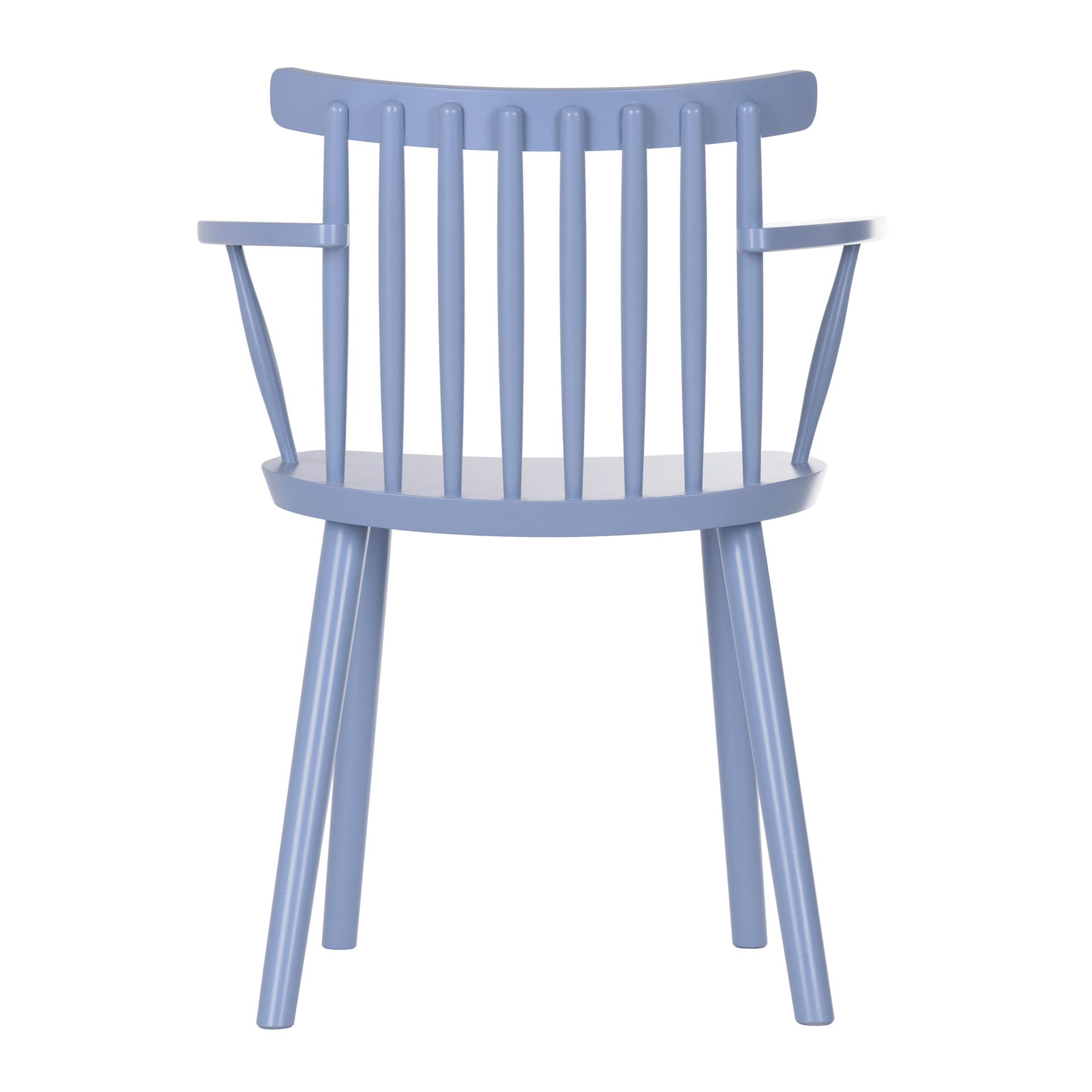 Wooden vertical slat back chair with armrests B-Pala