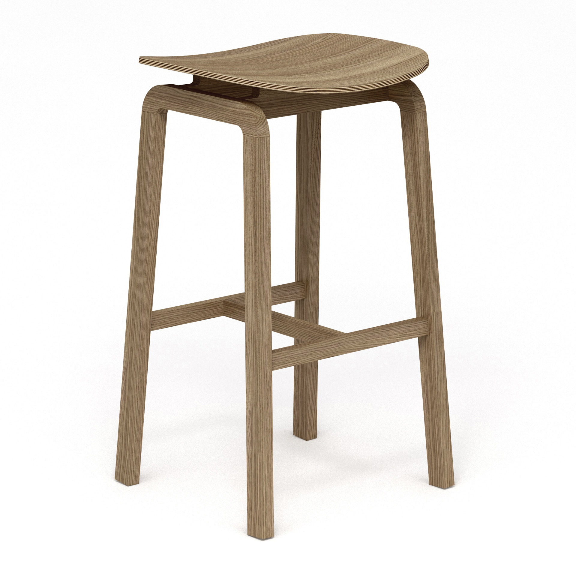 Wooden stool with solid or soft seat