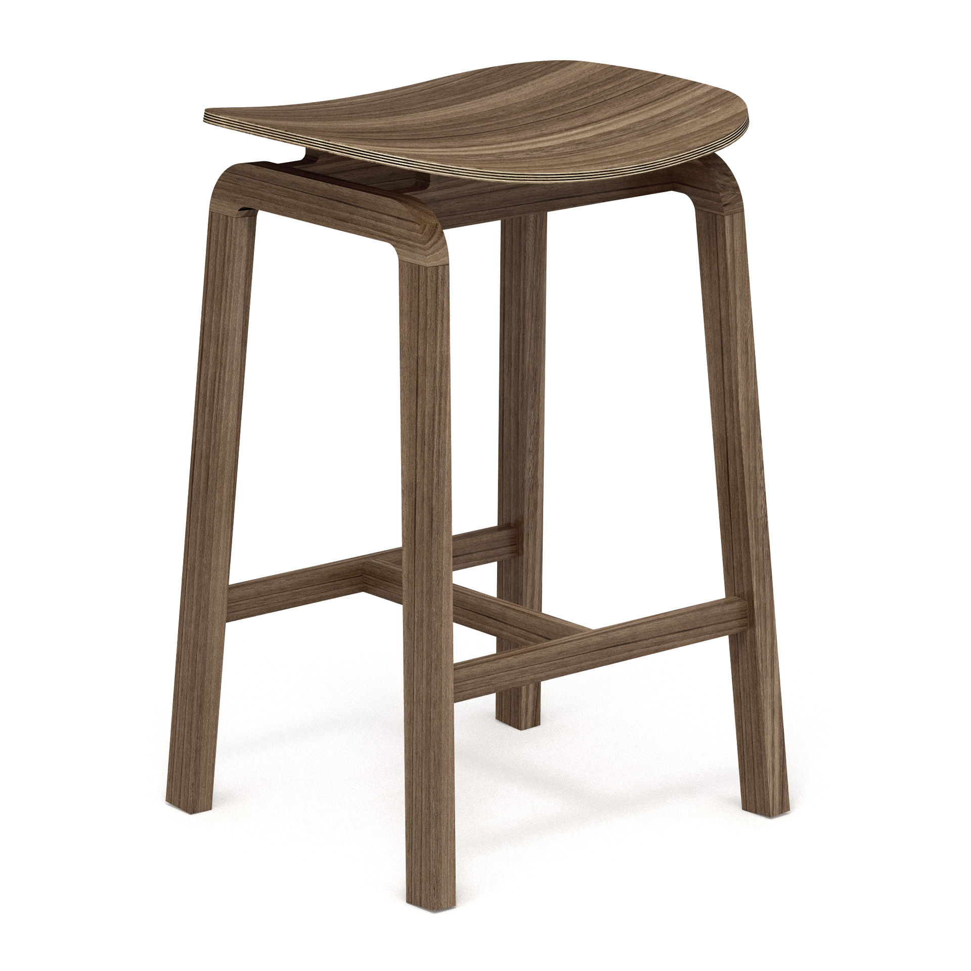 Wooden stool with solid or upholstered seat C-Cava