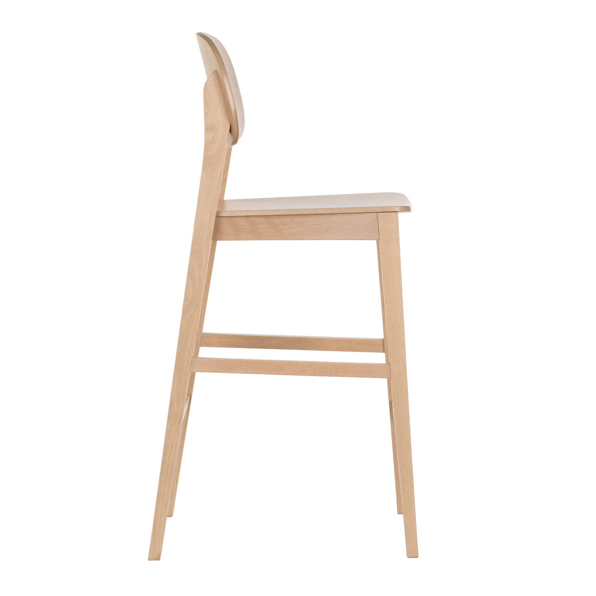 Wooden bar stool with upholstered seat H-Allegra