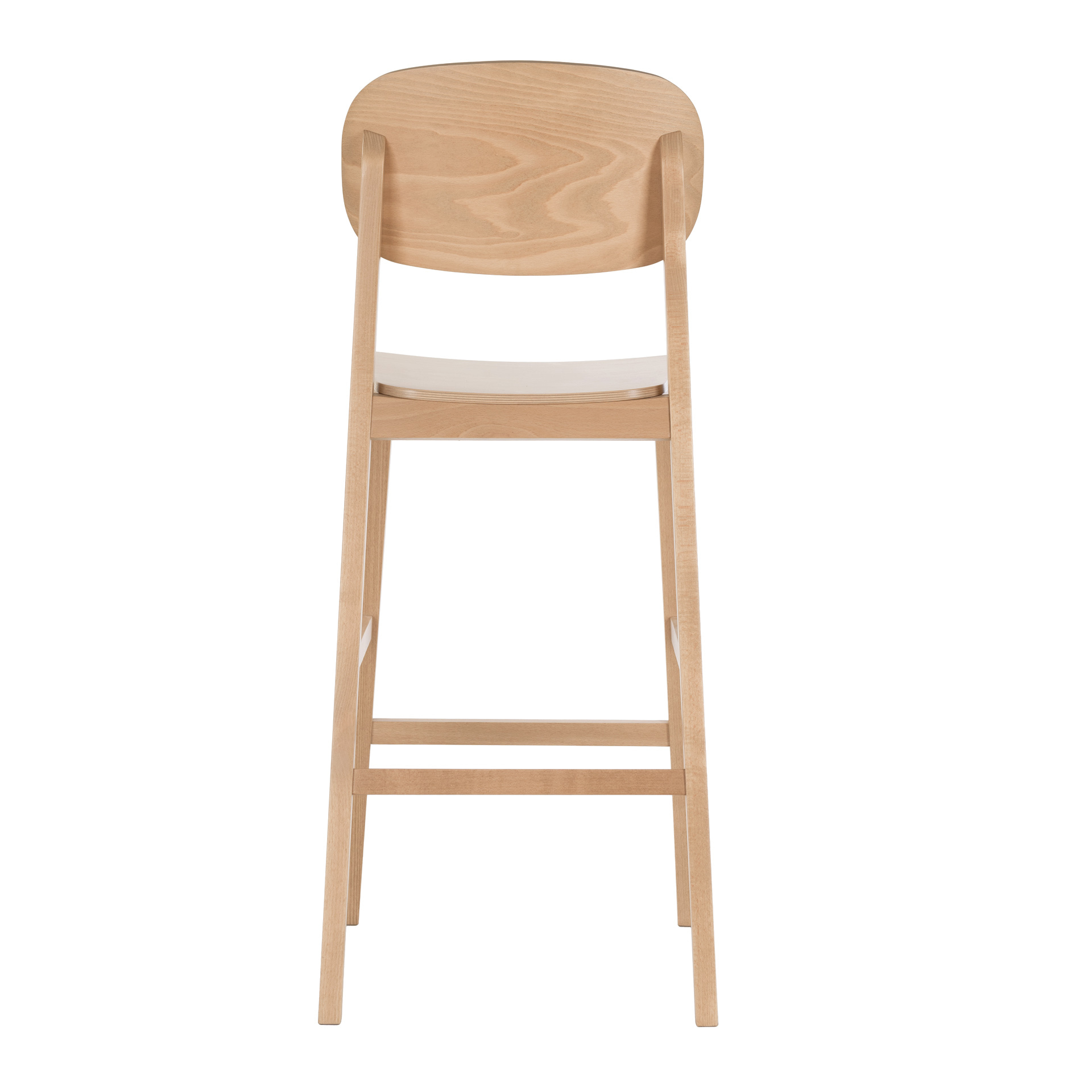 Wooden bar stool with upholstered seat H-Allegra