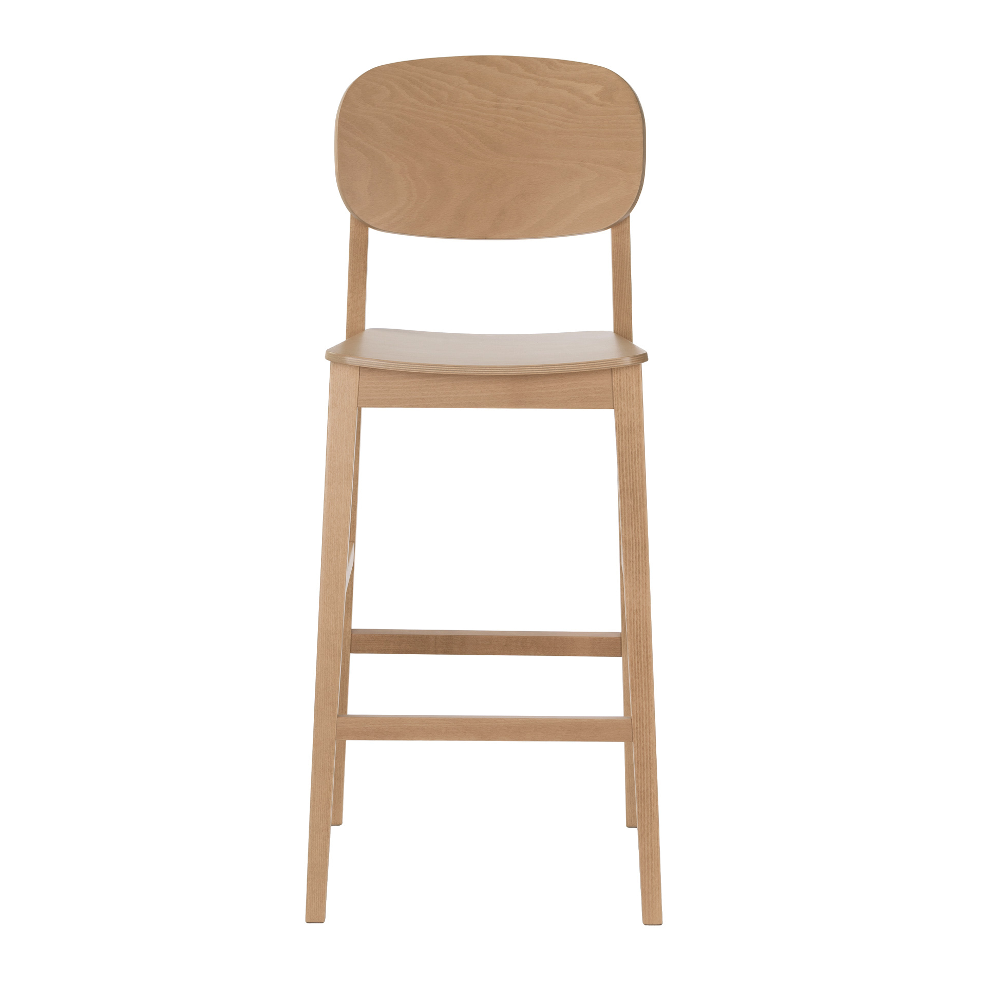 Wooden bar stool with upholstered seat H-Allegra