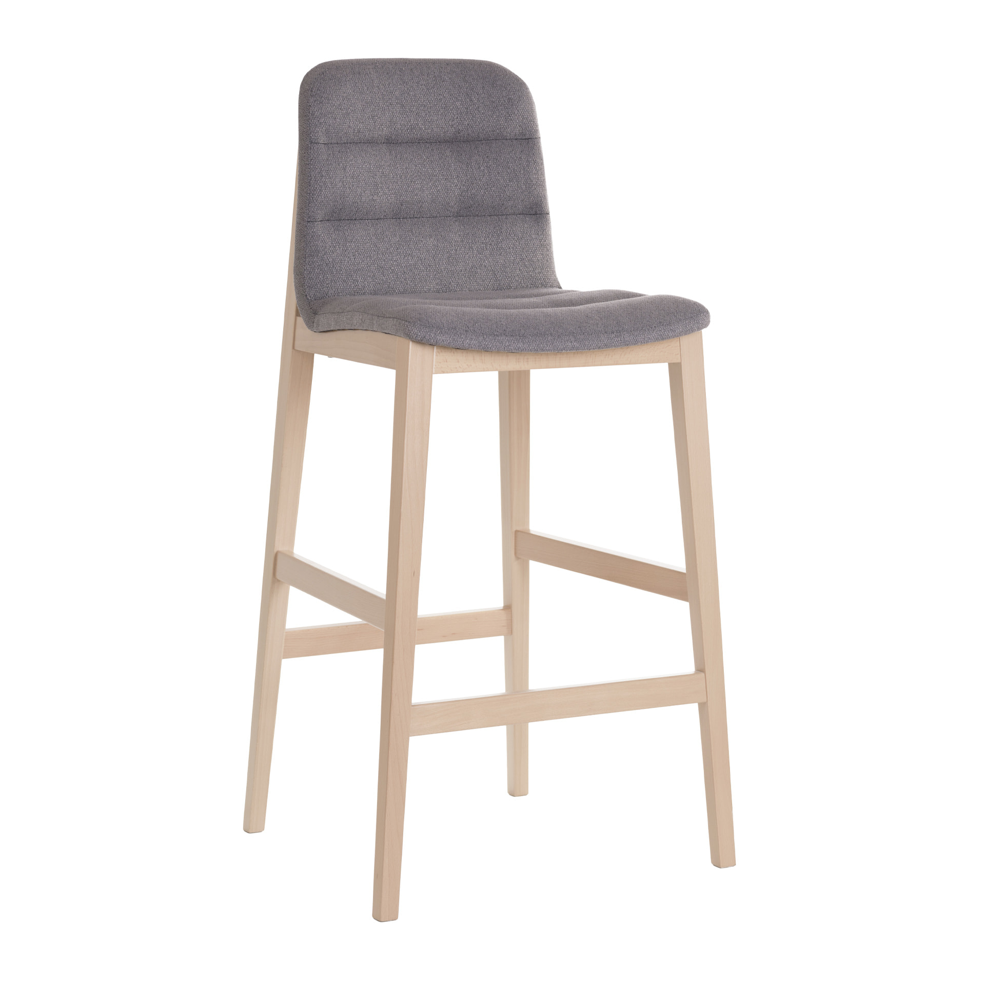 Upholstered wooden bar stool H-Bell