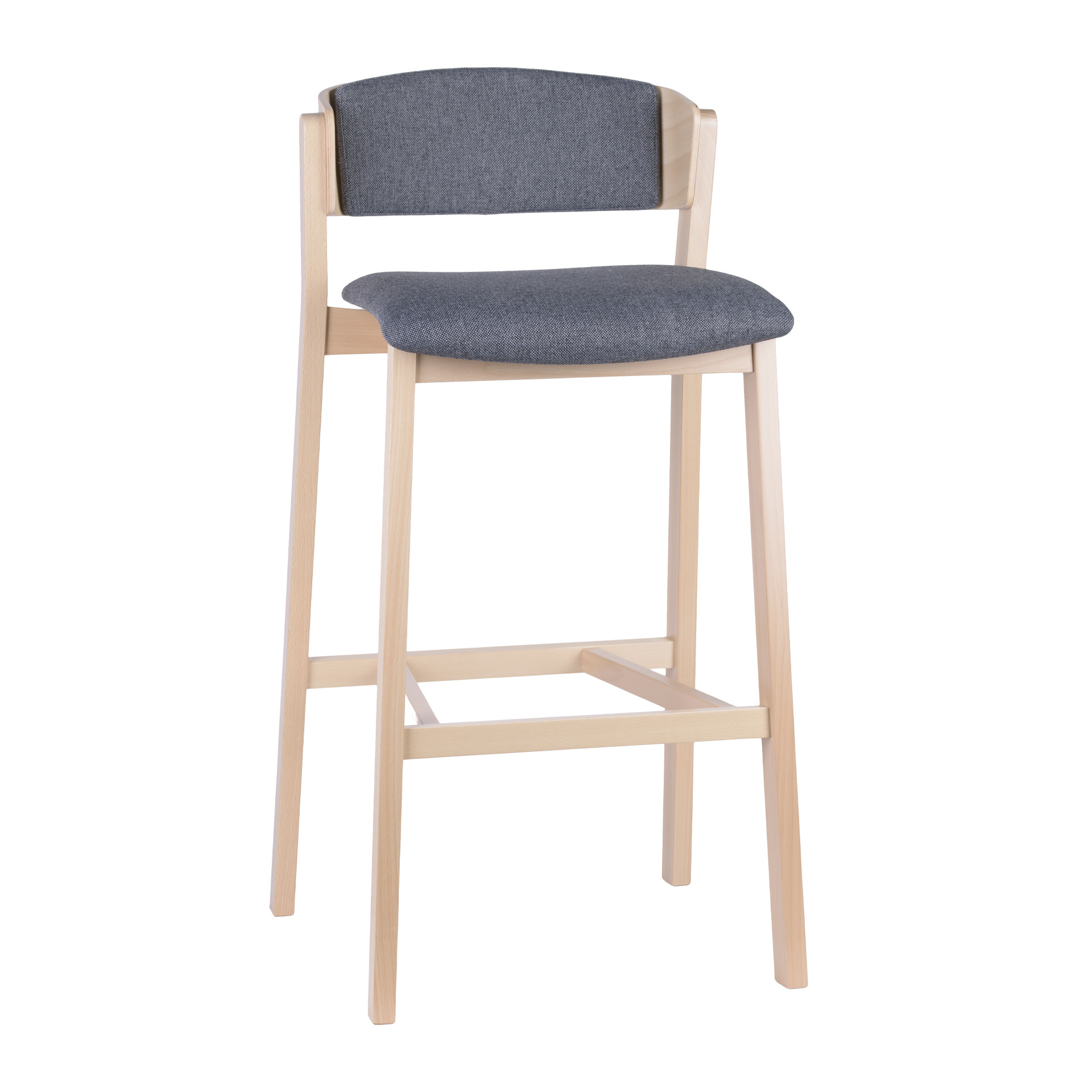 Upholstered wooden bar stool H-Cava UPH