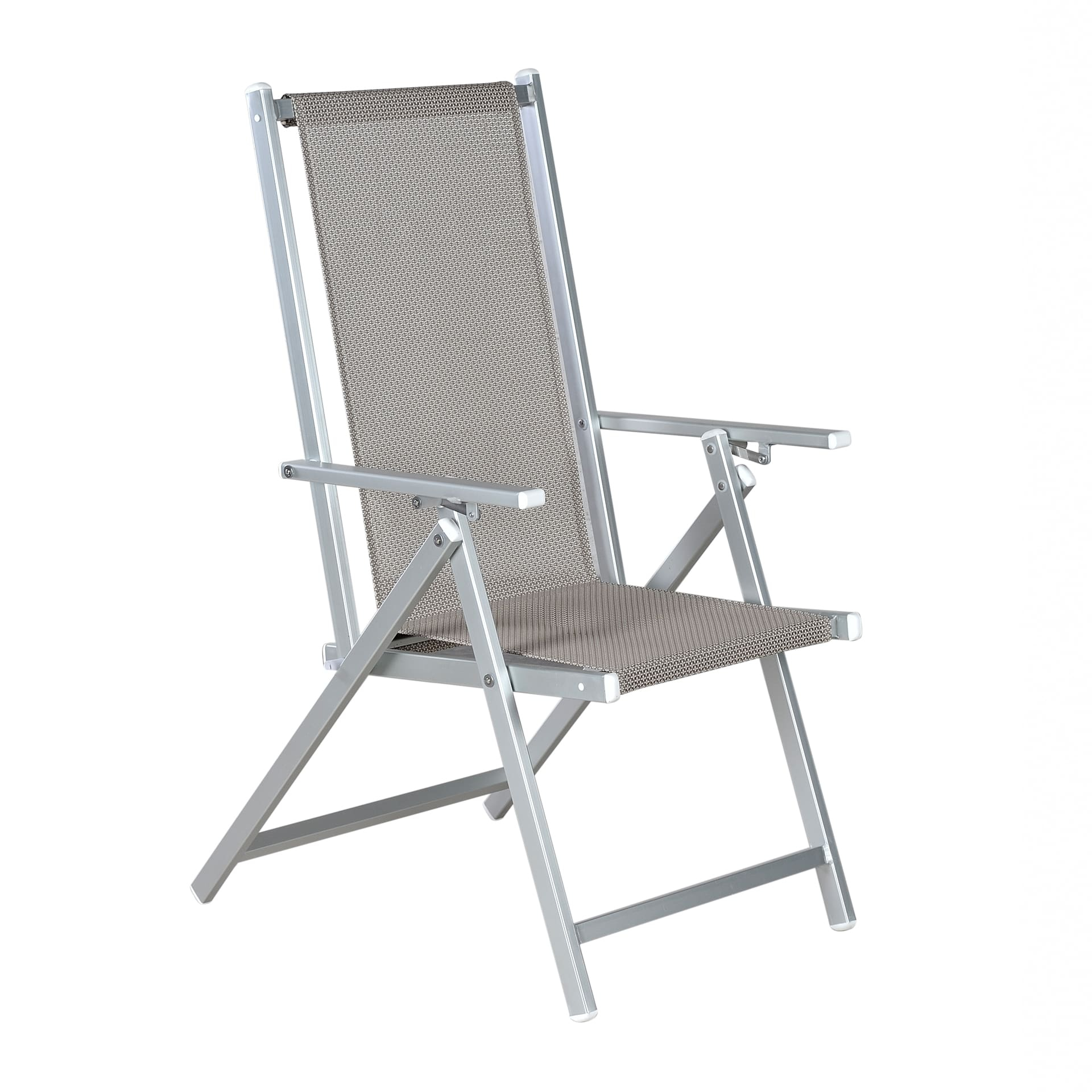 Adjustable back aluminium armchair with polyester fabric B-201