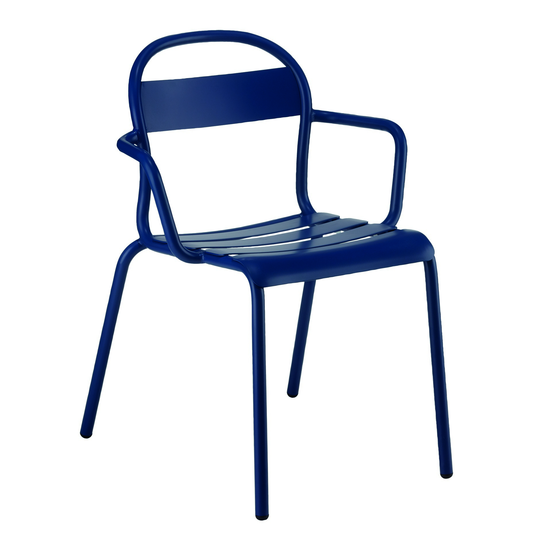 Aluminum stackable chair with armrests B-Stecca