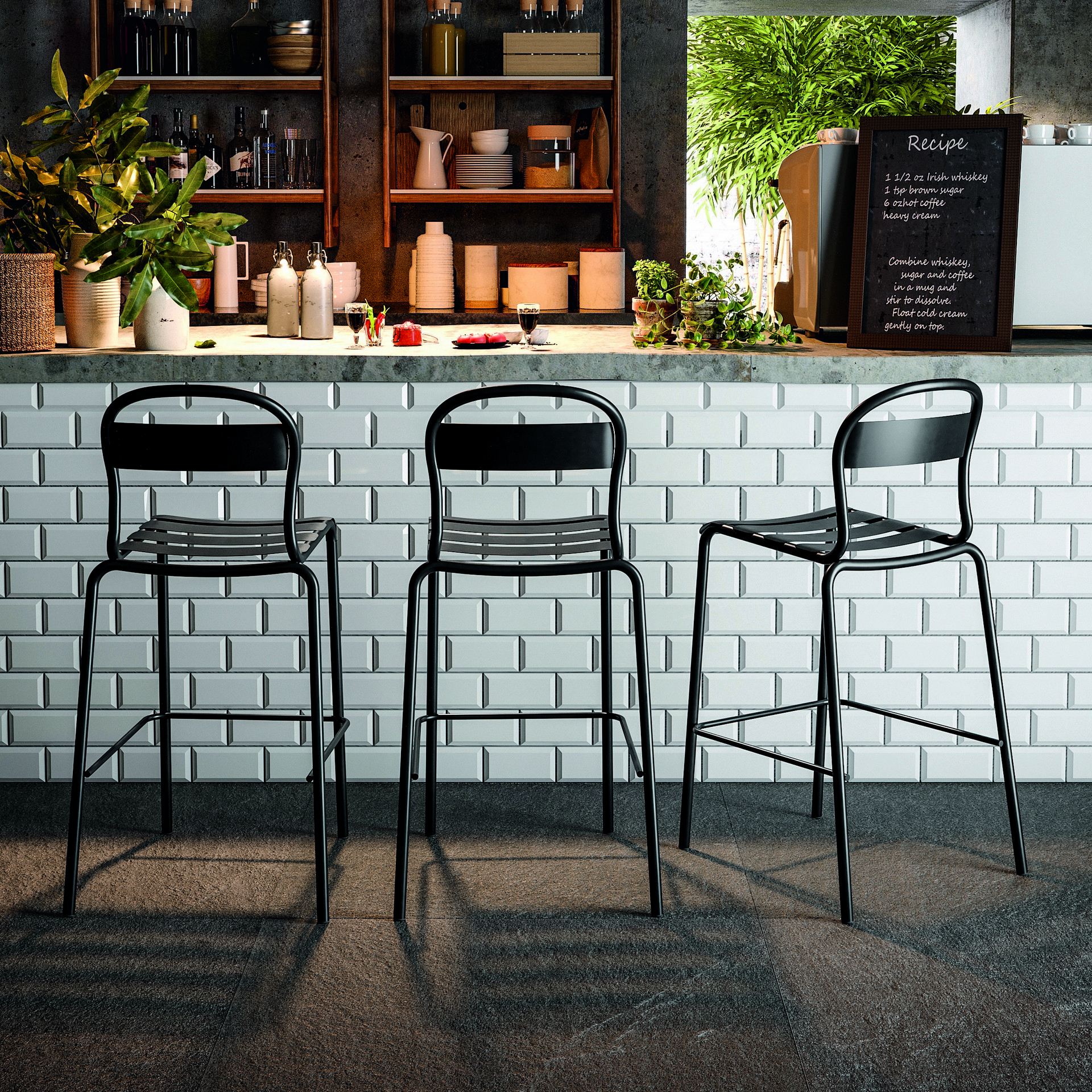 Aluminum stackable bar stool H-Stecca