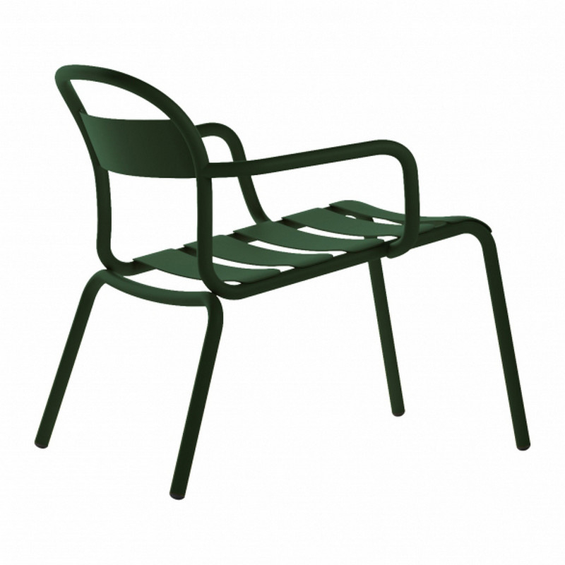 Aluminum stackable lounge armchair M-Stecca