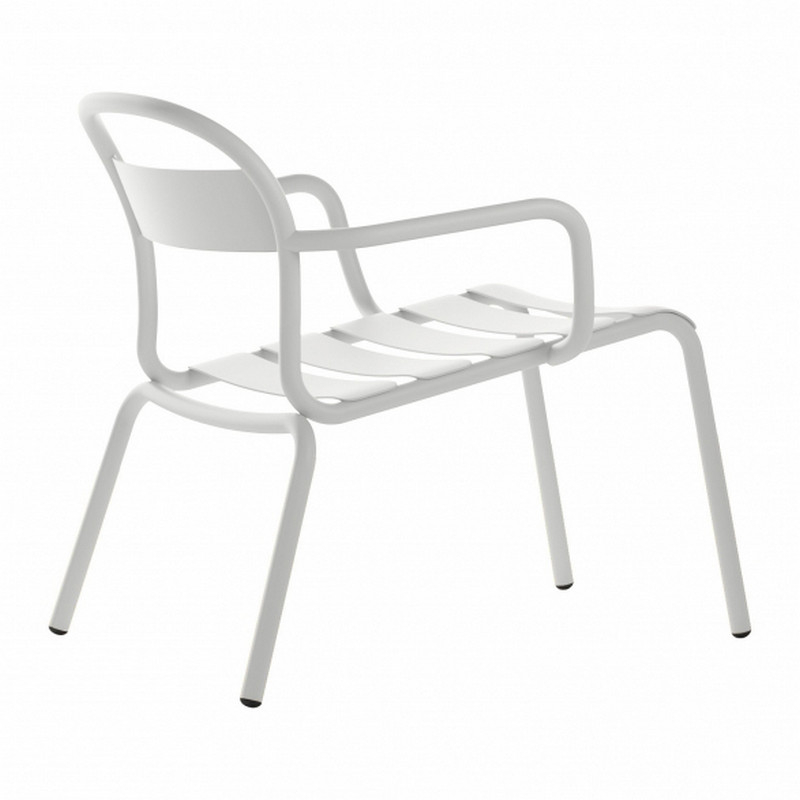 Aluminum stackable lounge armchair M-Stecca