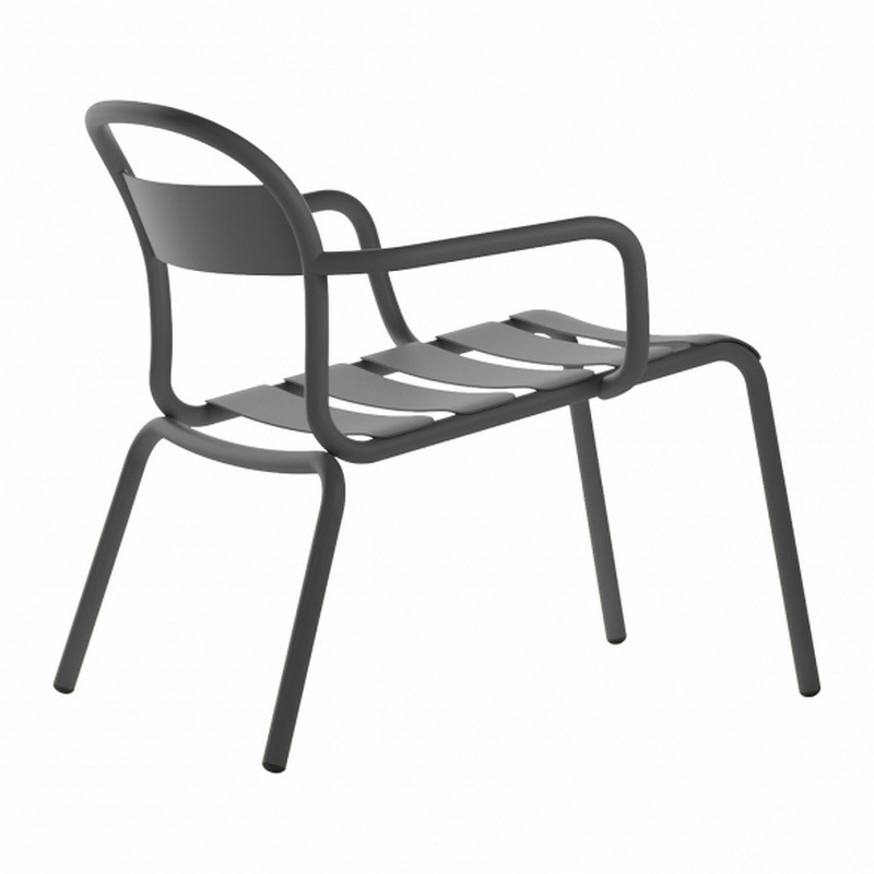 Aluminum stackable lounge armchair M-Stecca