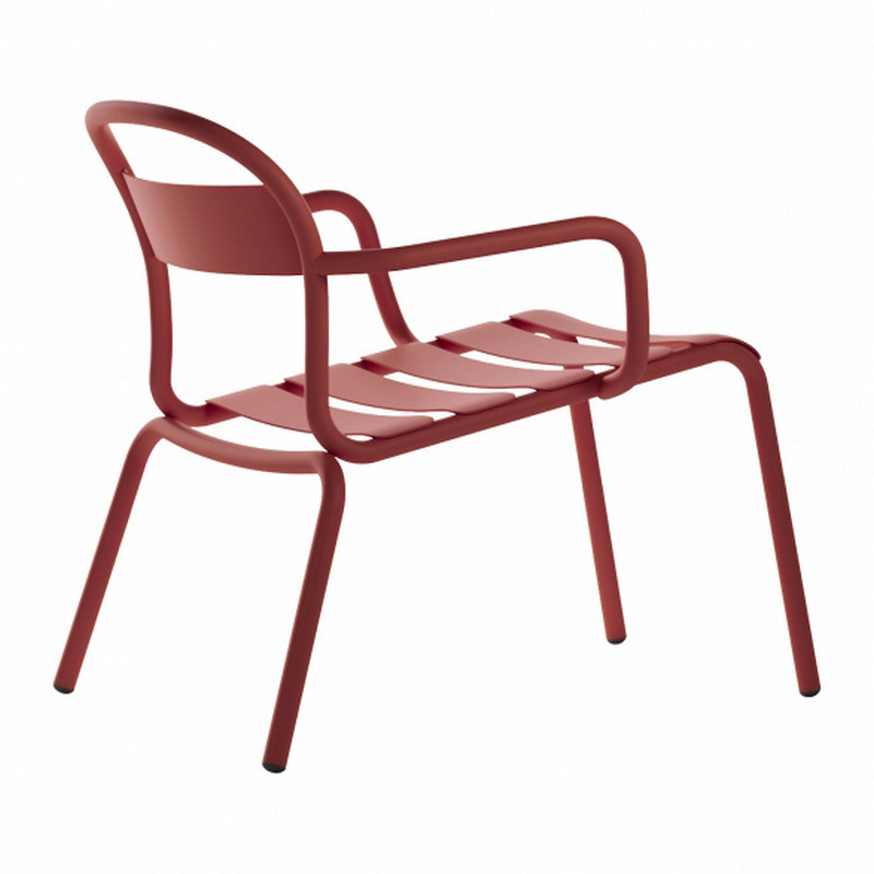 Aluminum stackable lounge armchair M-Stecca
