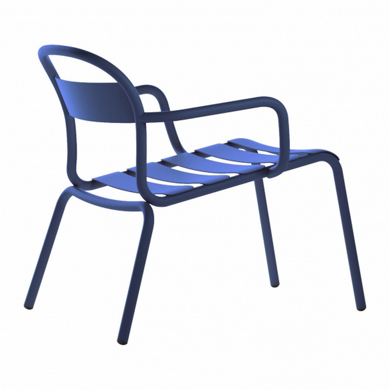 Aluminum stackable lounge armchair M-Stecca
