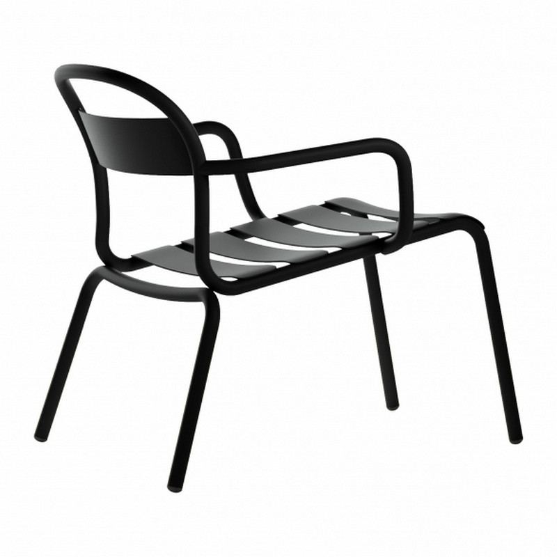 Aluminum stackable lounge armchair M-Stecca