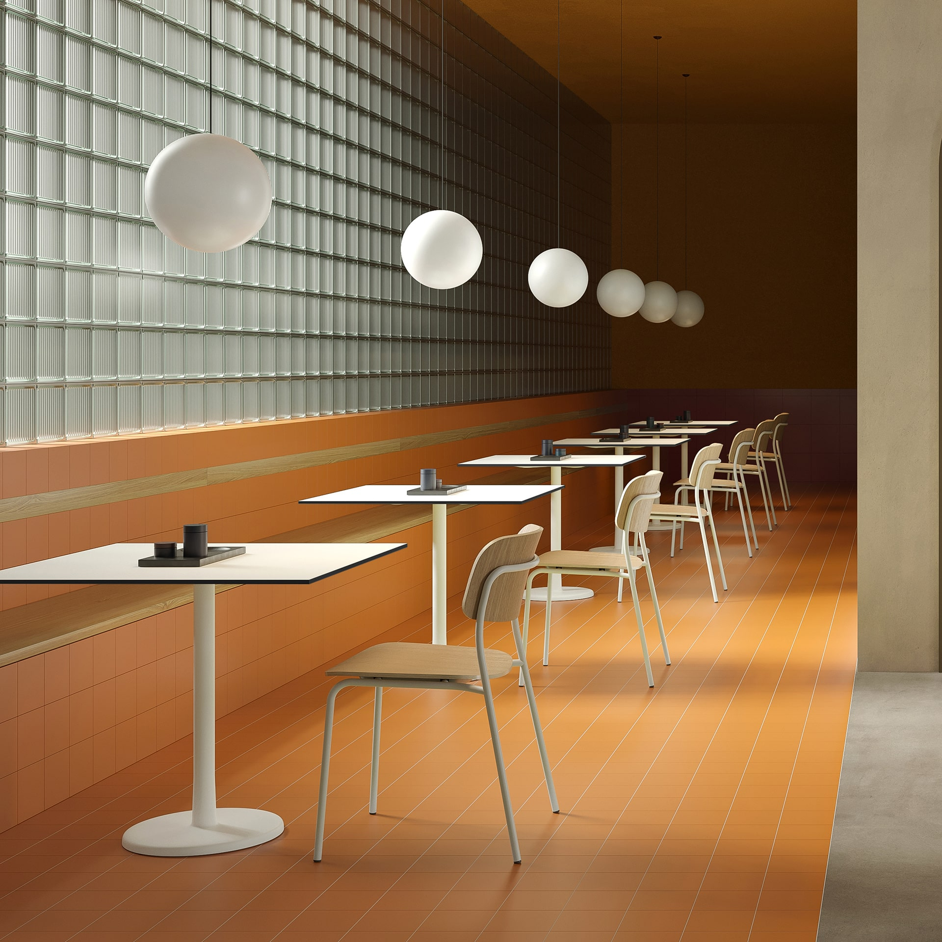 Metal frame chair with a seat and backrest in curved plywood A-Daily